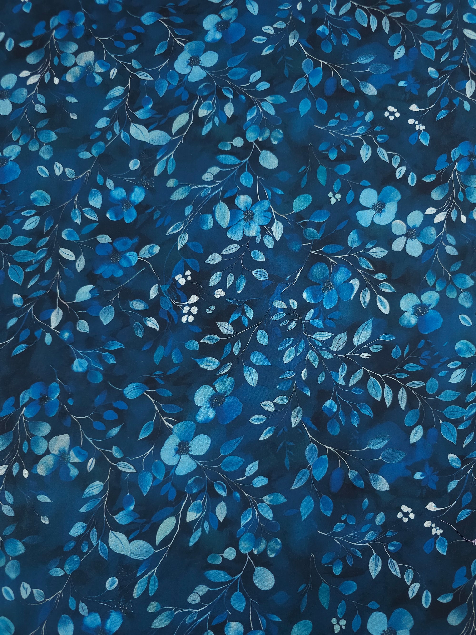 Midnight Blue Enchanted Floral Twine 100% Cotton 57”