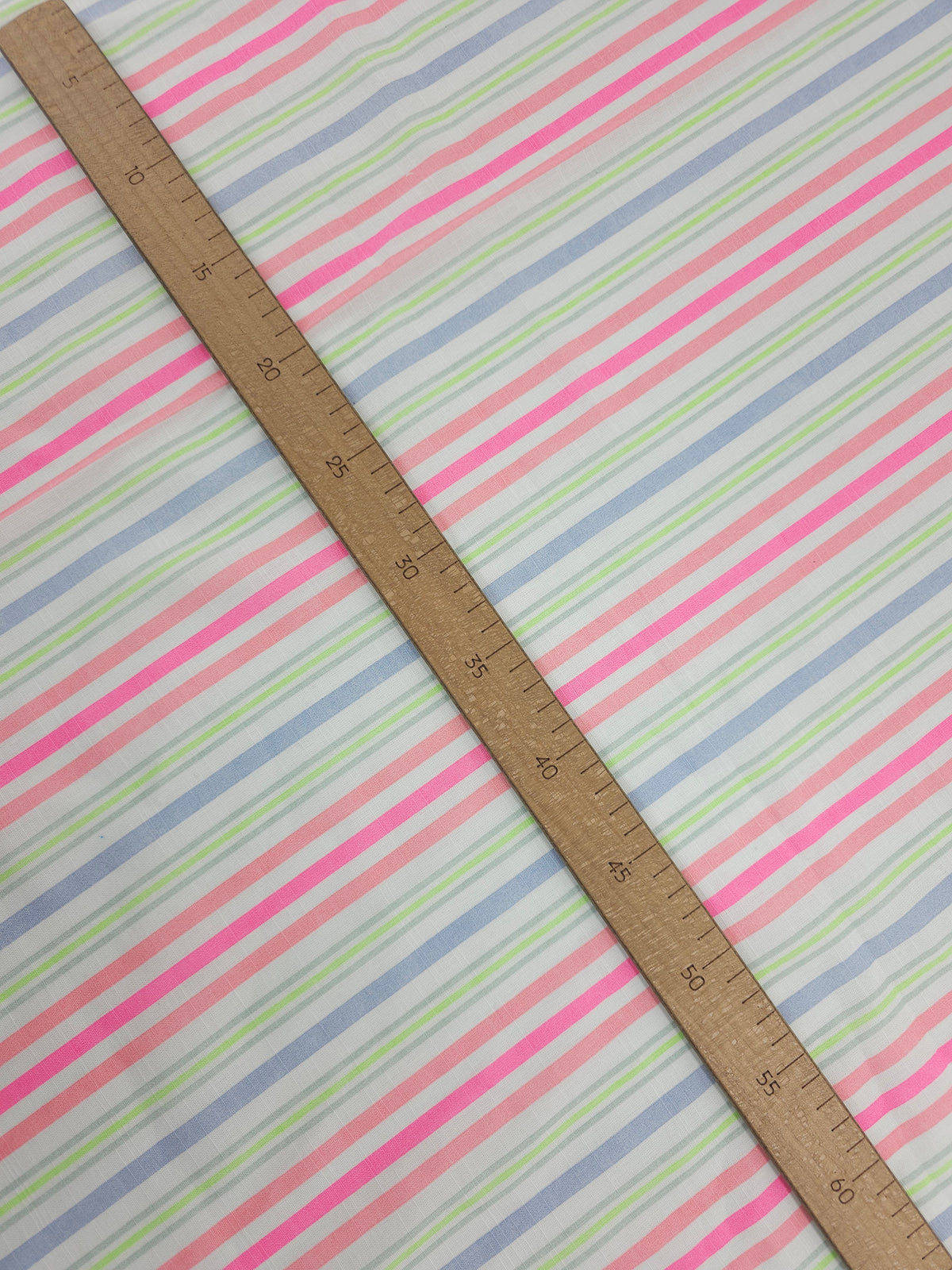 Neon/Pastel Irregular Stripe Flax Cotton