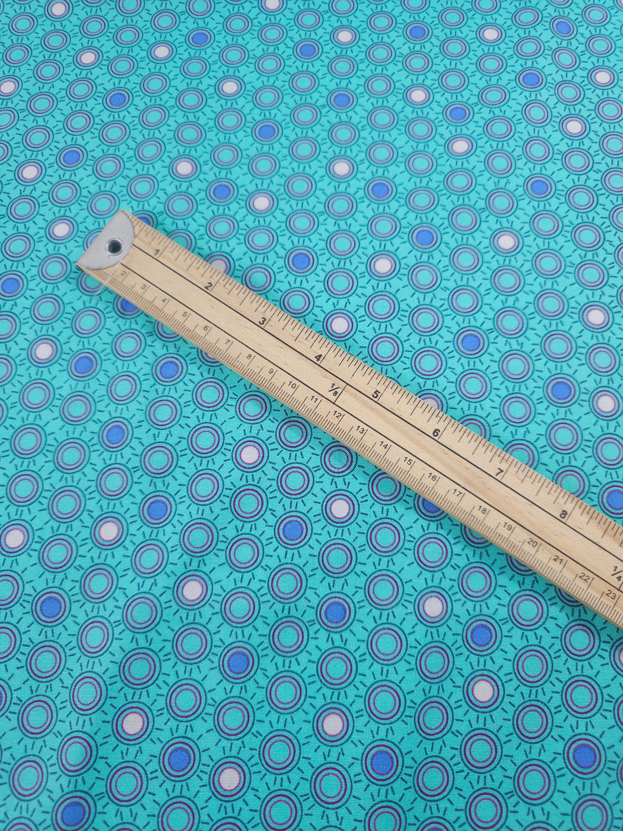 Cyan Abstract Boho Circle 100% Cotton