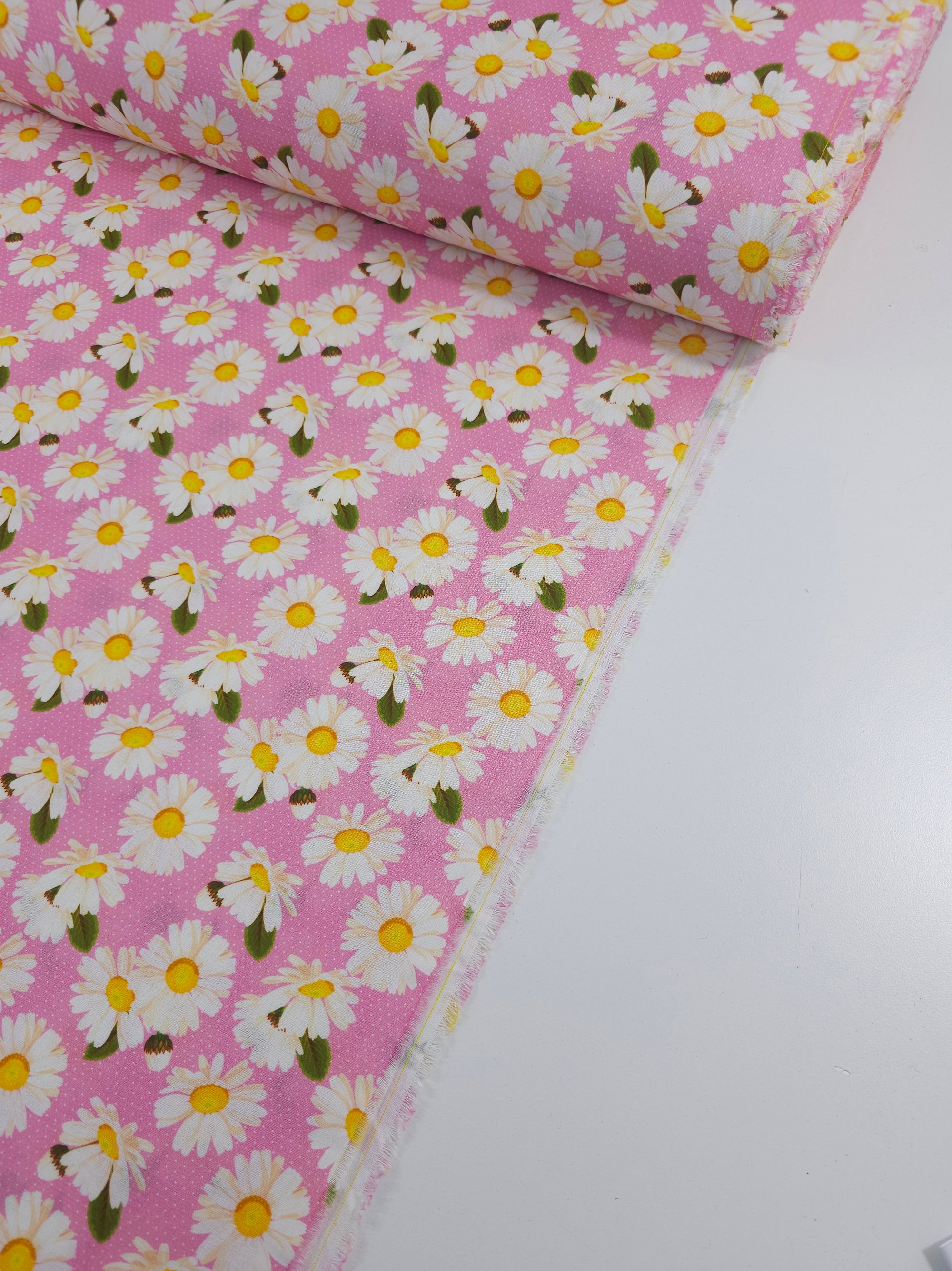 Pink Retro Daisy Dot 100% Cotton