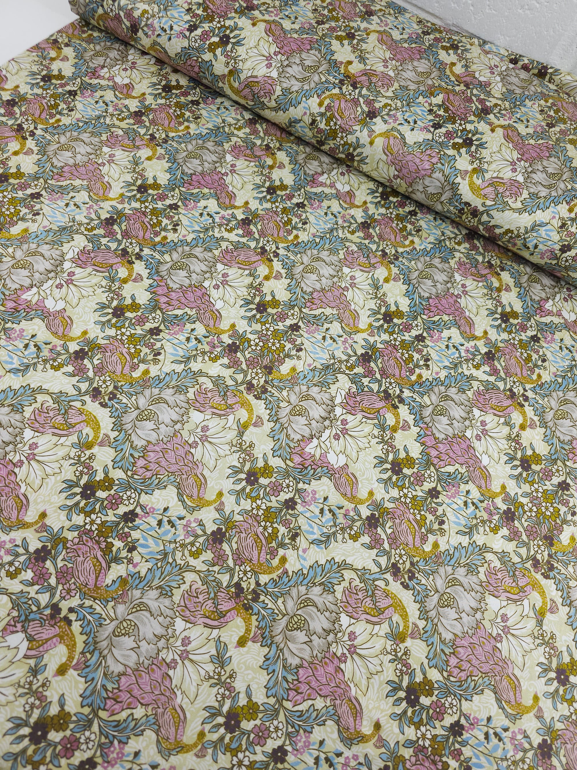 Vintage Majestic Peacock Floral 100% Cotton 118” *EXTRA WIDE*