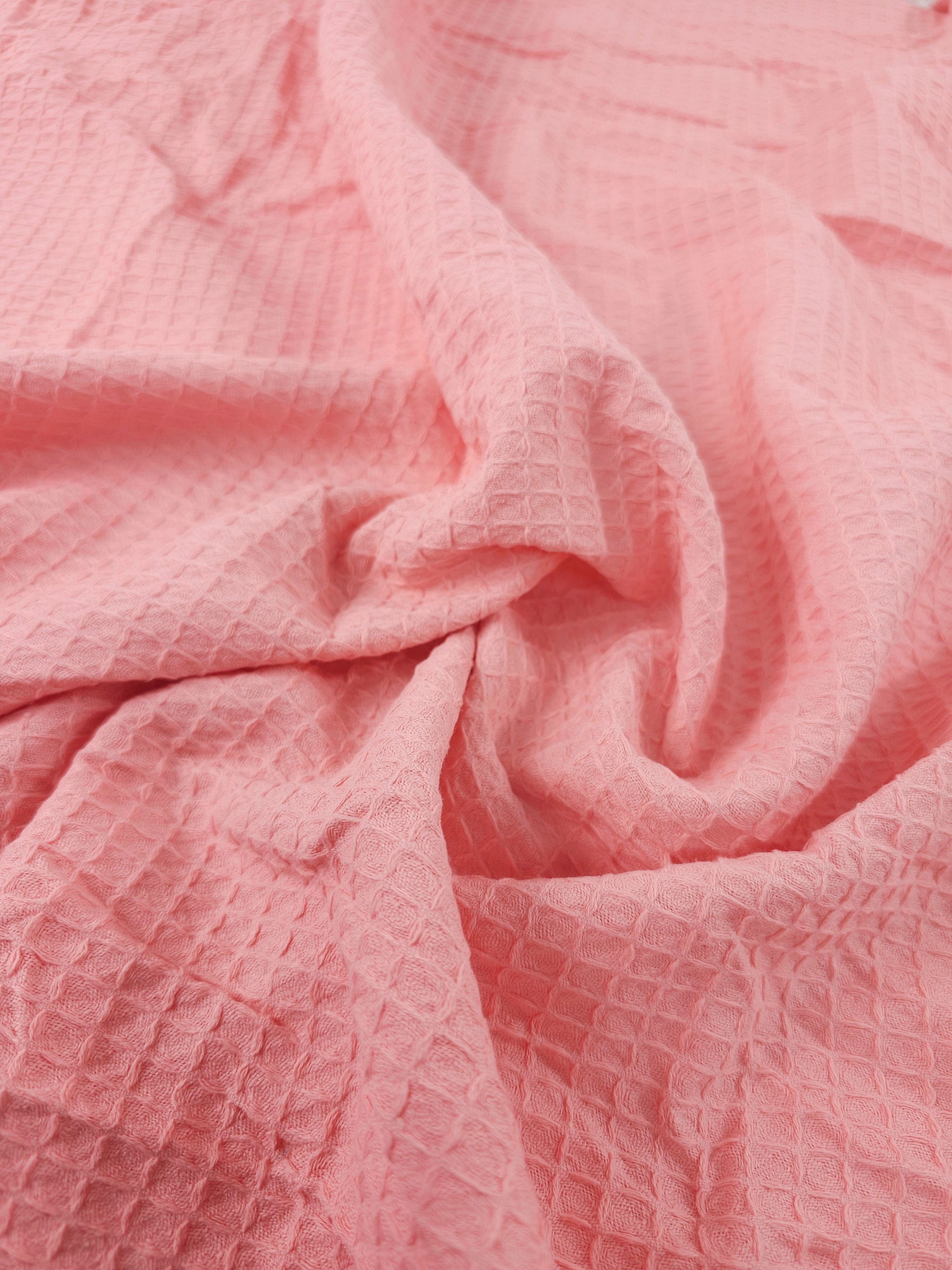 Candy Pink Waffle Cotton *EXTRA WIDE*