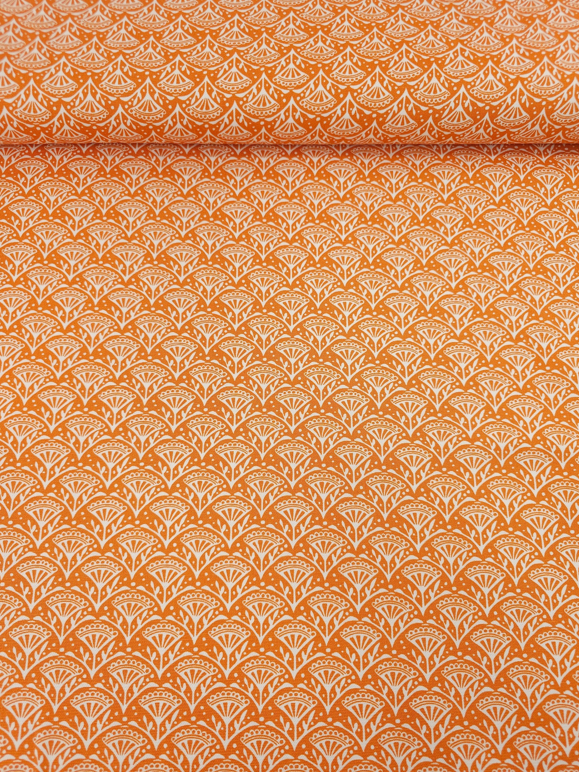 Orange Petal Scallop Lightweight Canvas Cotton