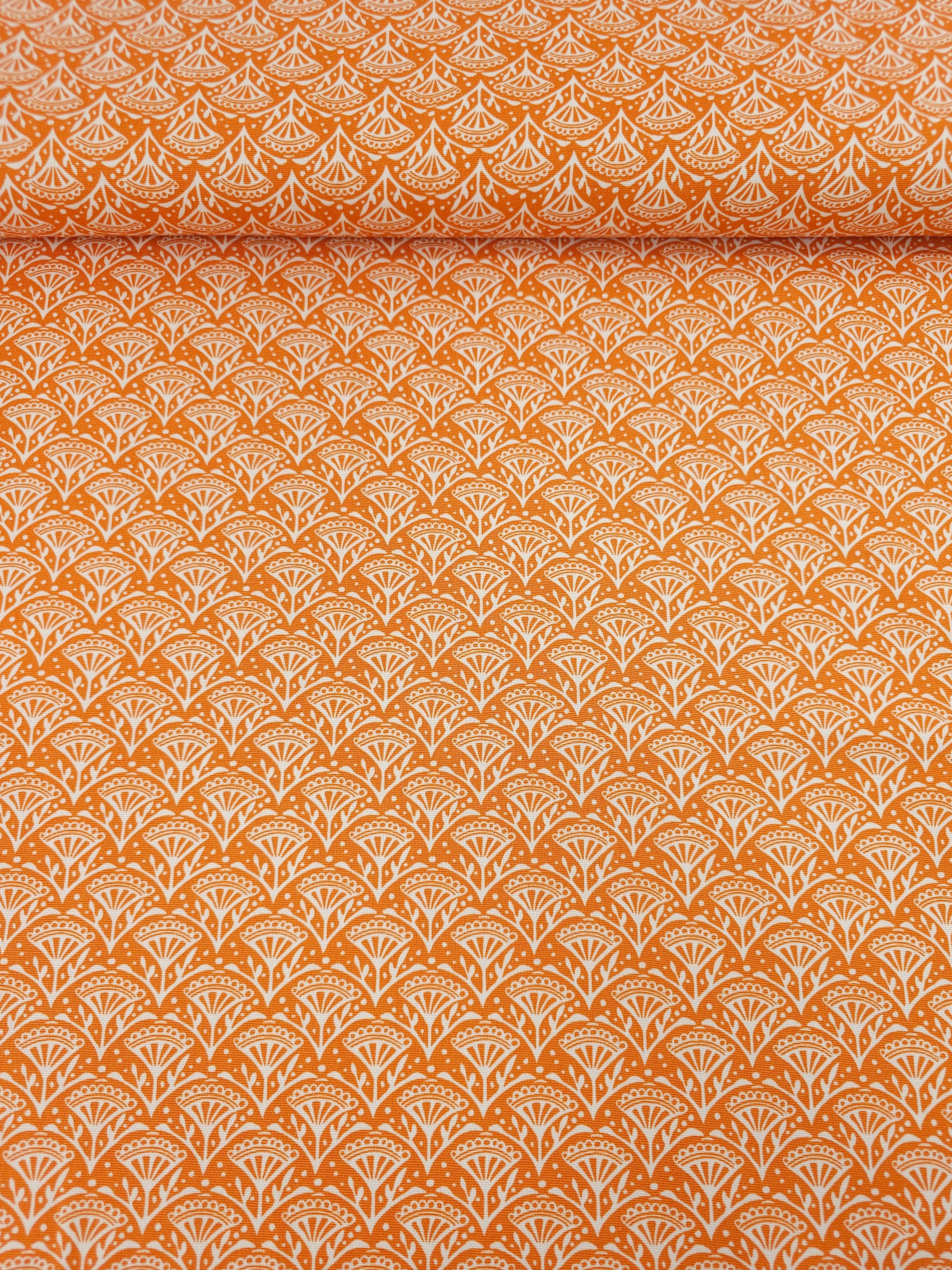 Orange Petal Scallop Lightweight Canvas Cotton