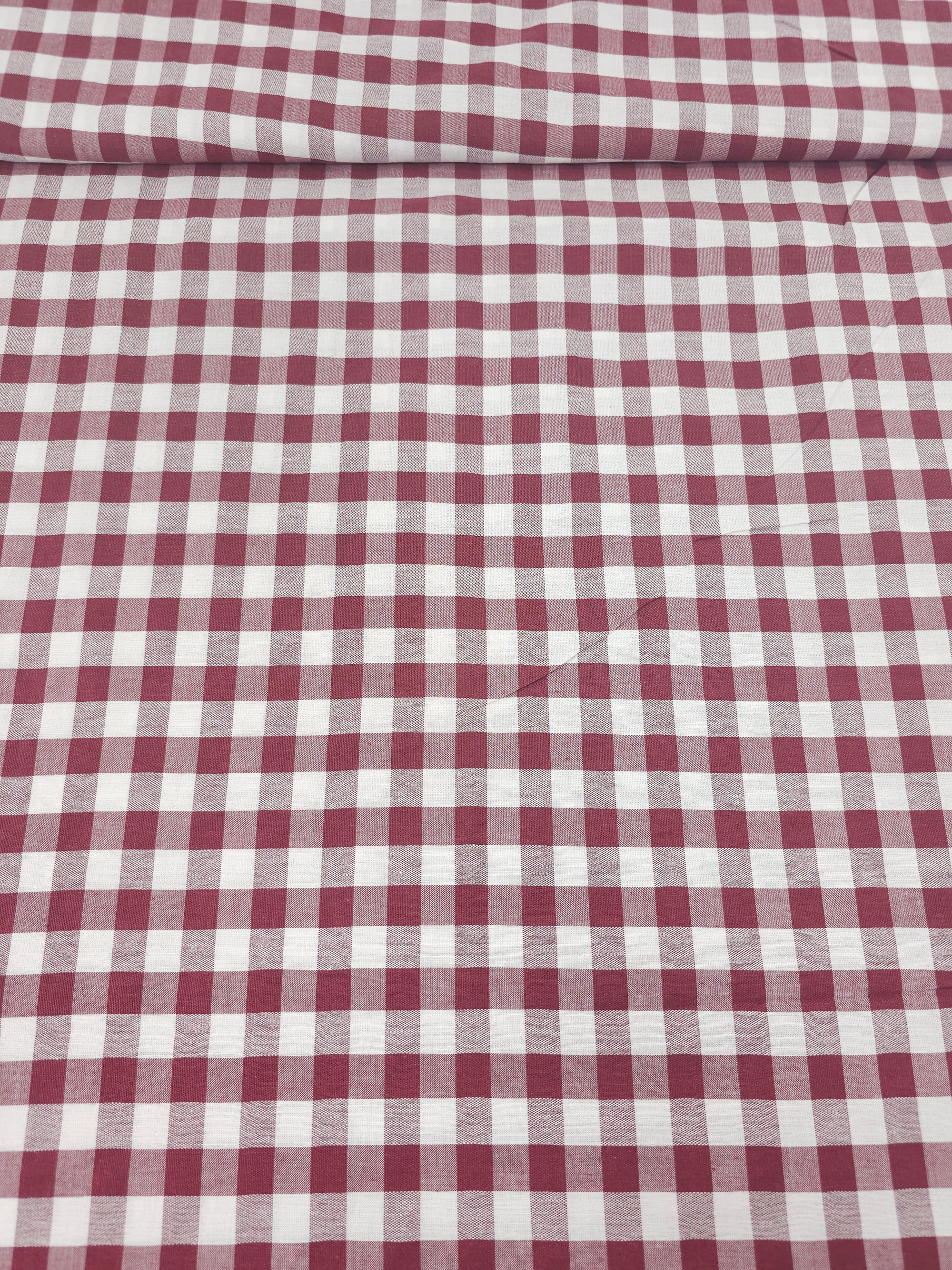 Burgundy Big Gingham 100% Cotton 86" *EXTRA WIDE*