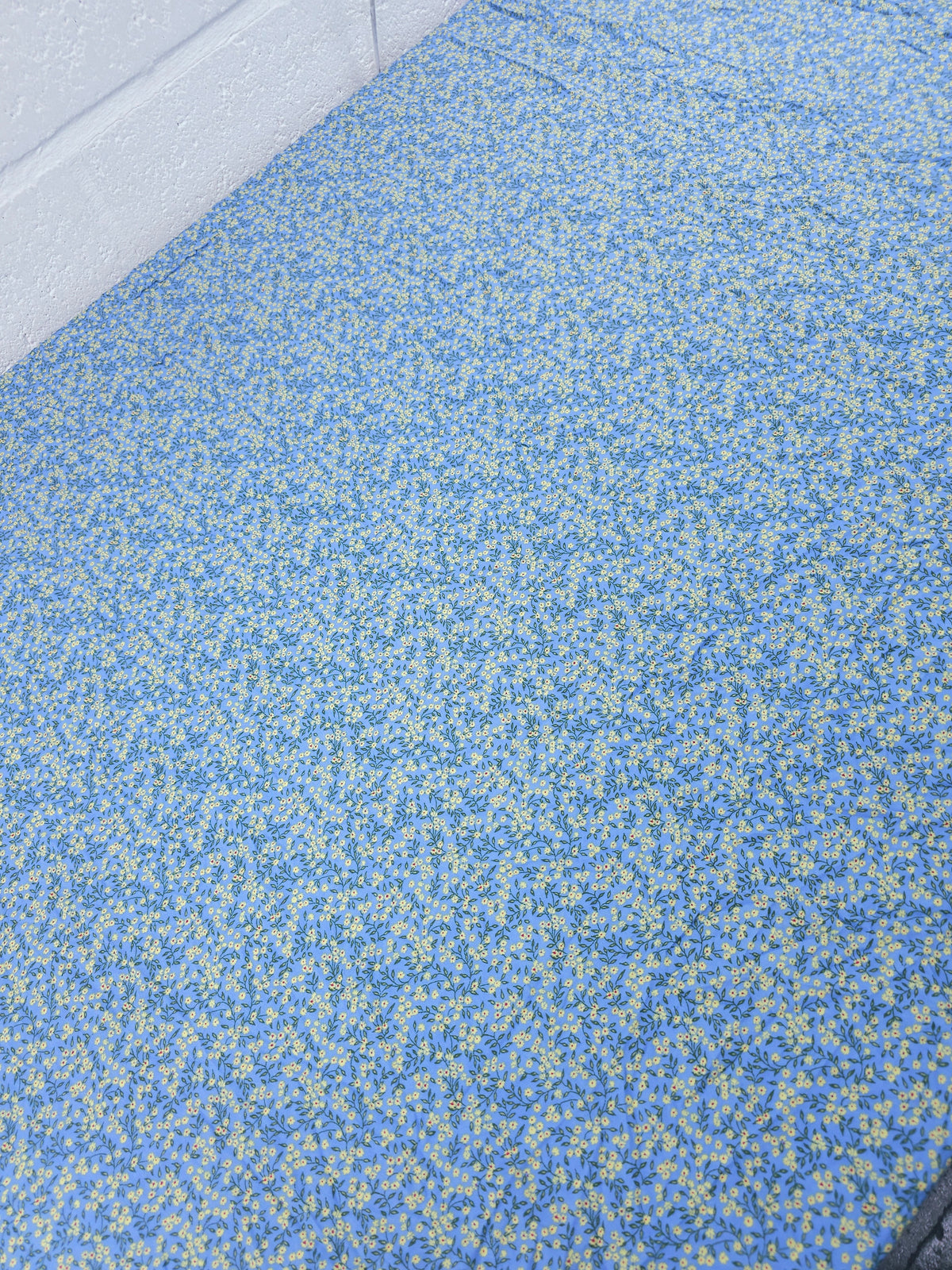 Blue/Yellow Mini Ditsy Floral Field Viscose Challis - Uniqlo