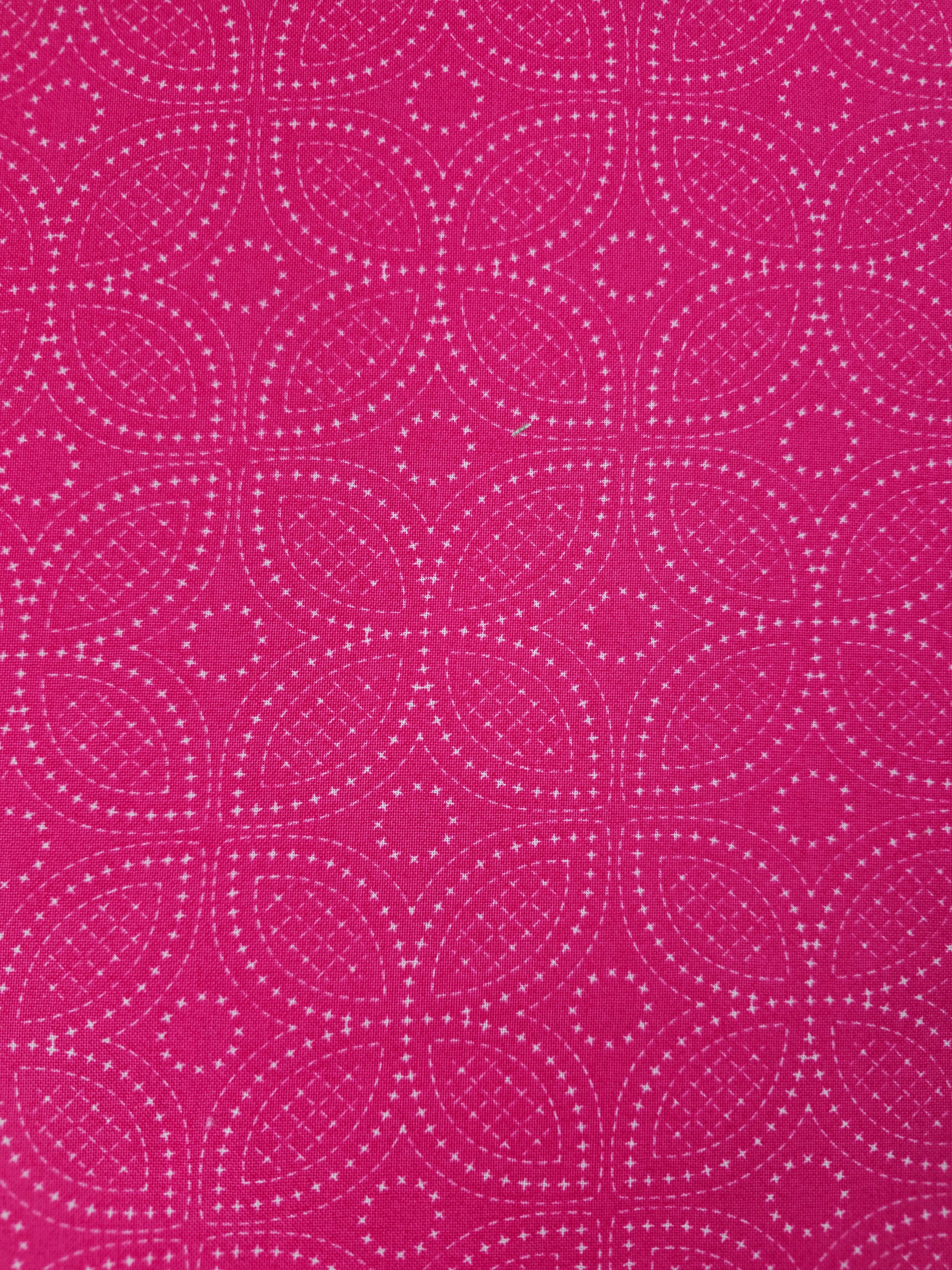 Hot Pink Dotty Petal Flower 100% Cotton