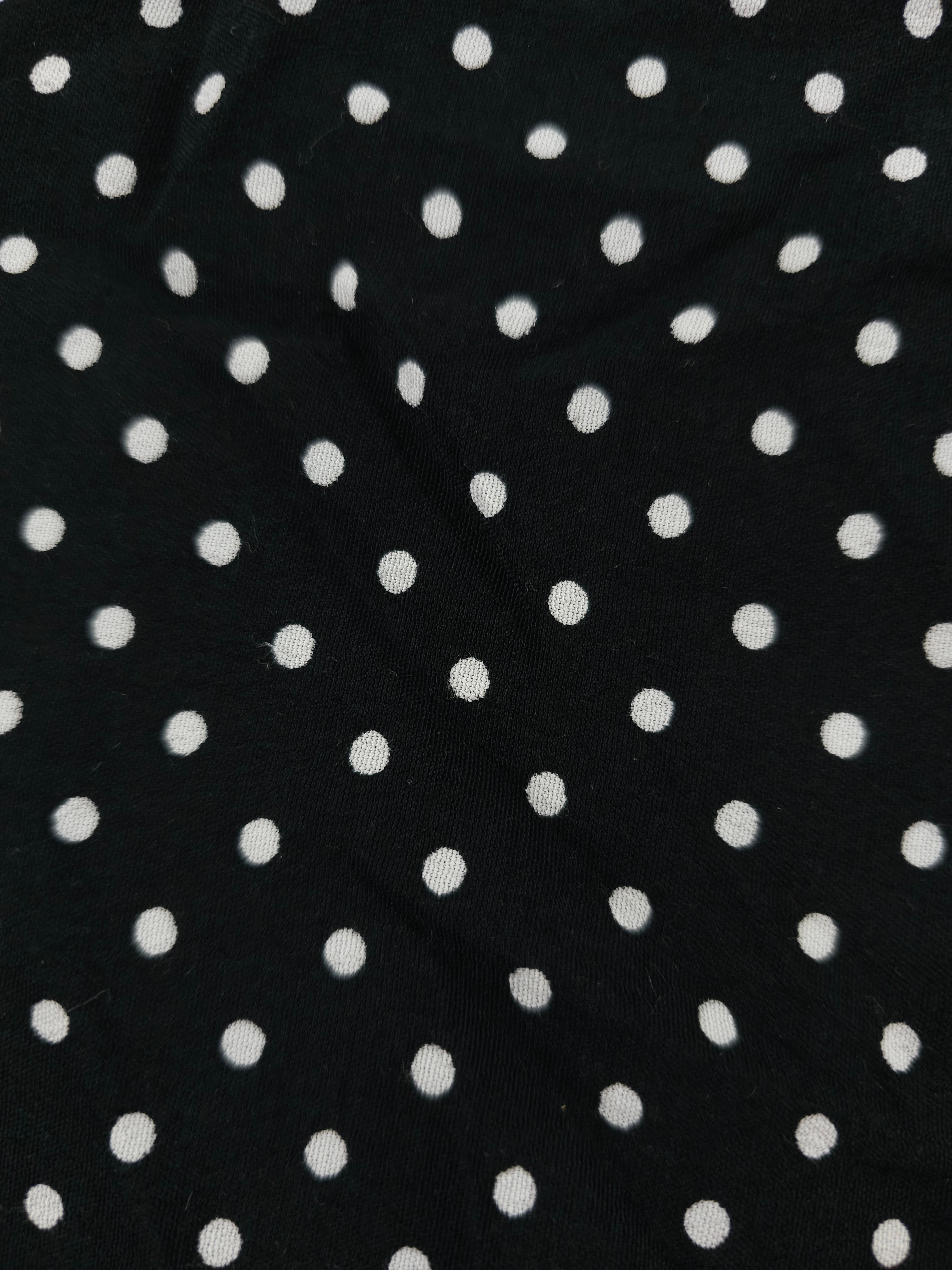 Small black polka Viscose crepe- 1.7m piece