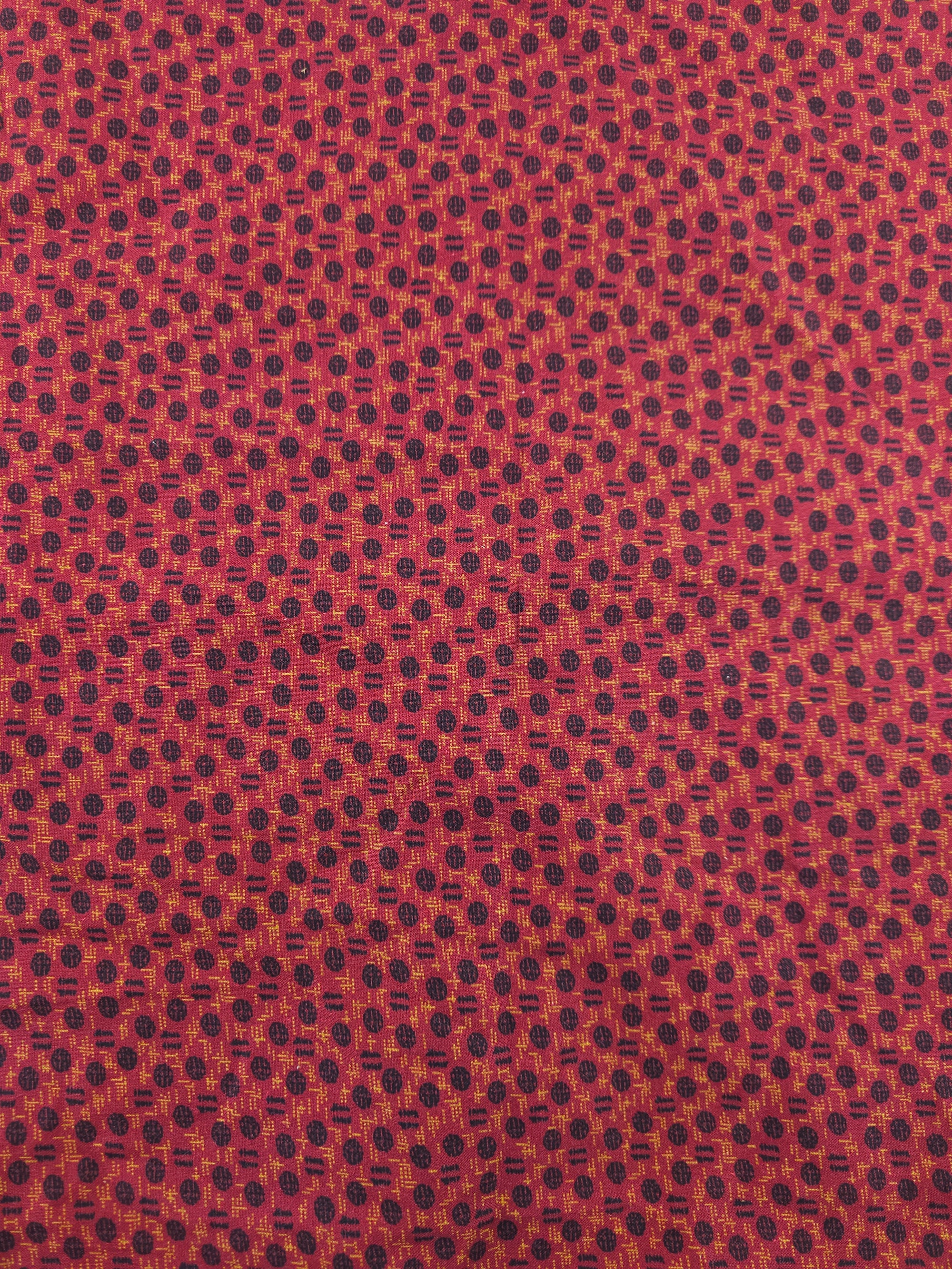 Maroon Mosaic Cotton - 1m Piece