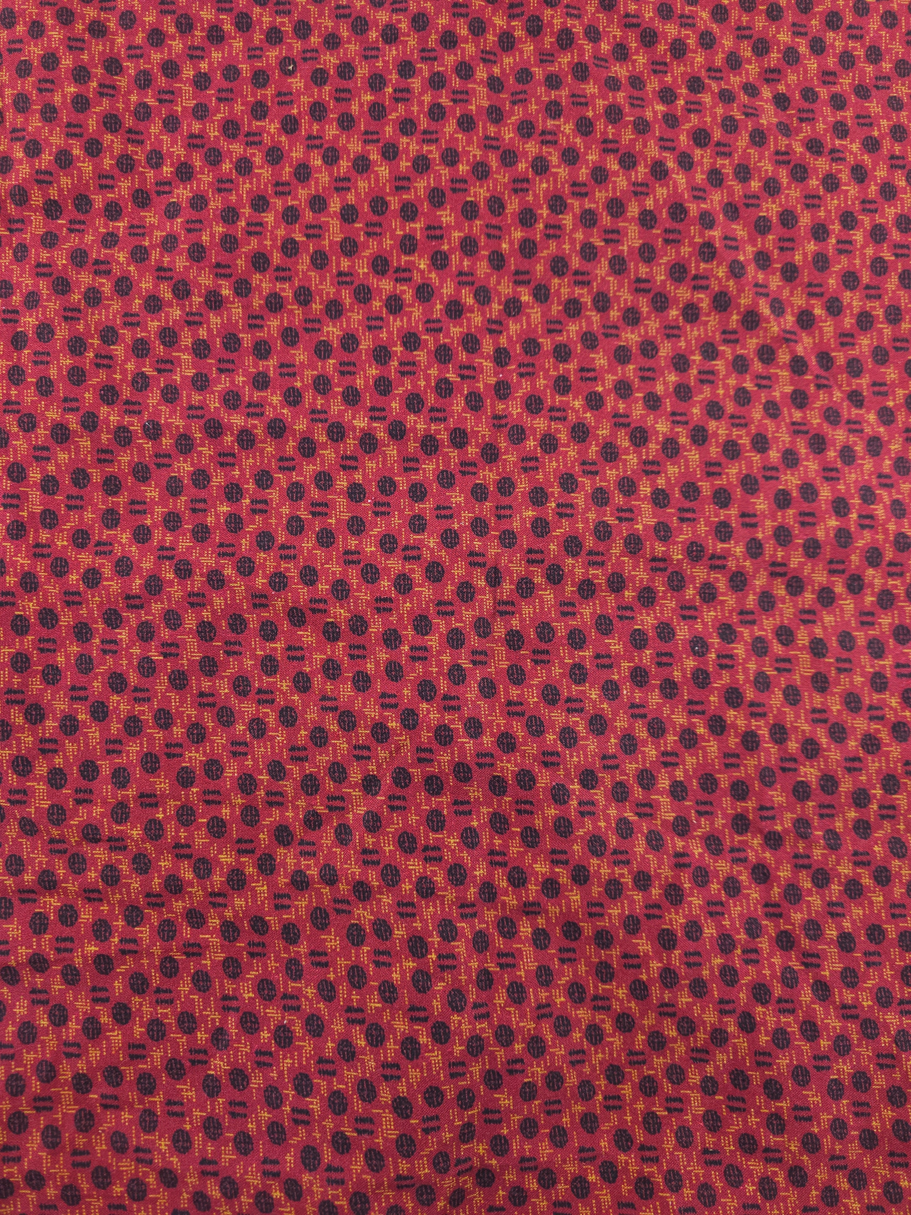 Maroon Mosaic Cotton - 1m Piece