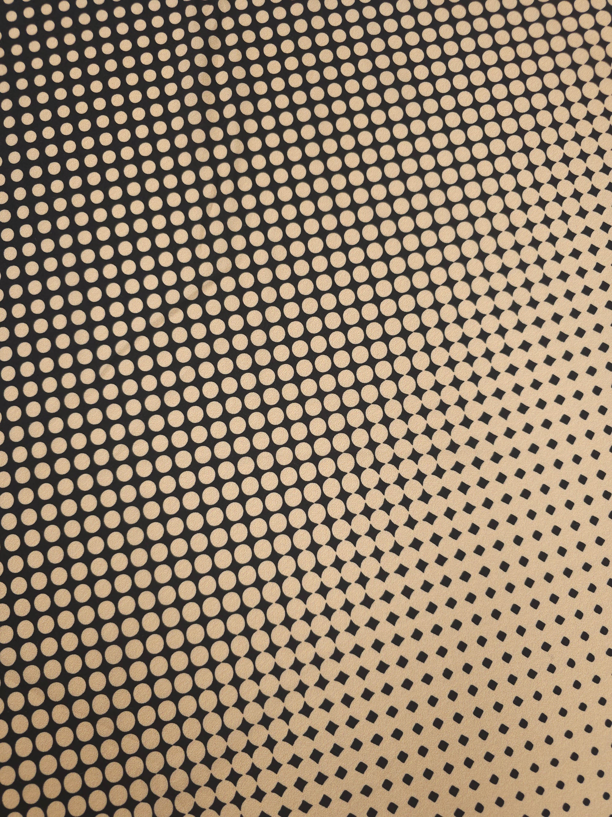 Beige/Black Dotty Trance Poly Crepe