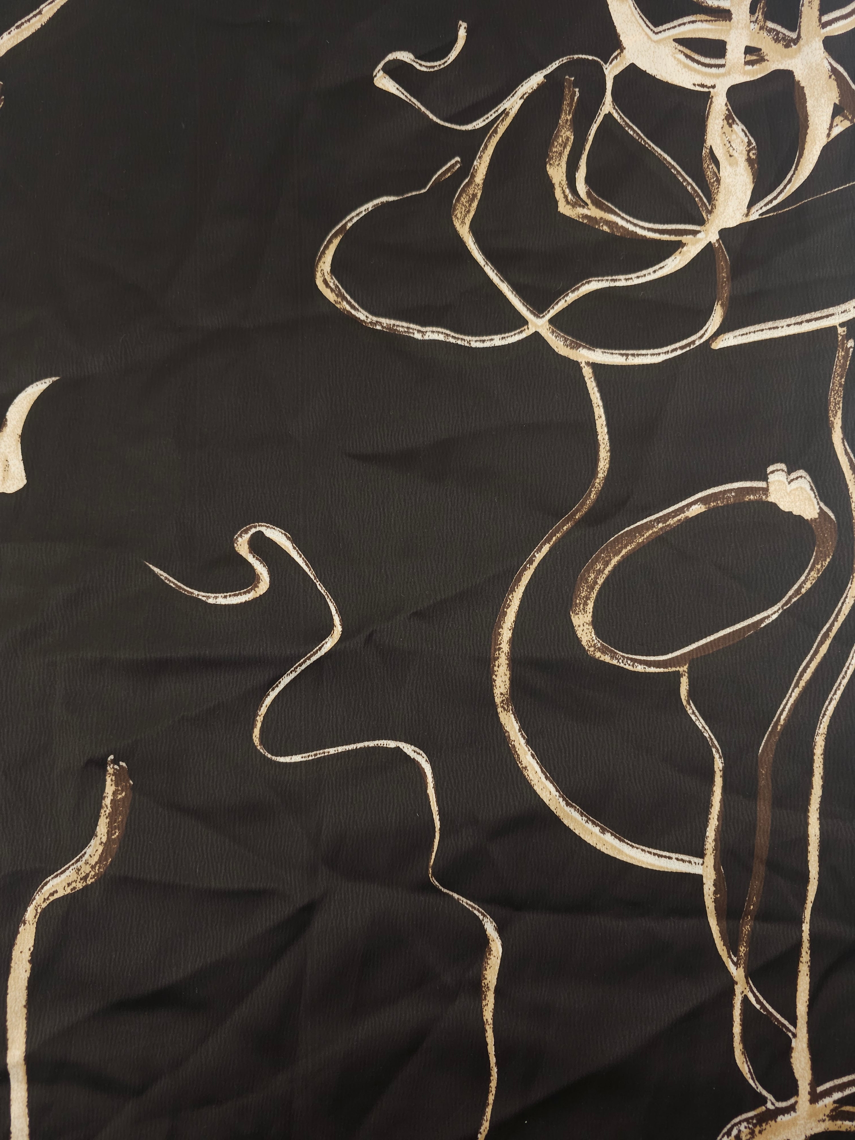 Dark swirl Viscose sateen- 1.3m piece