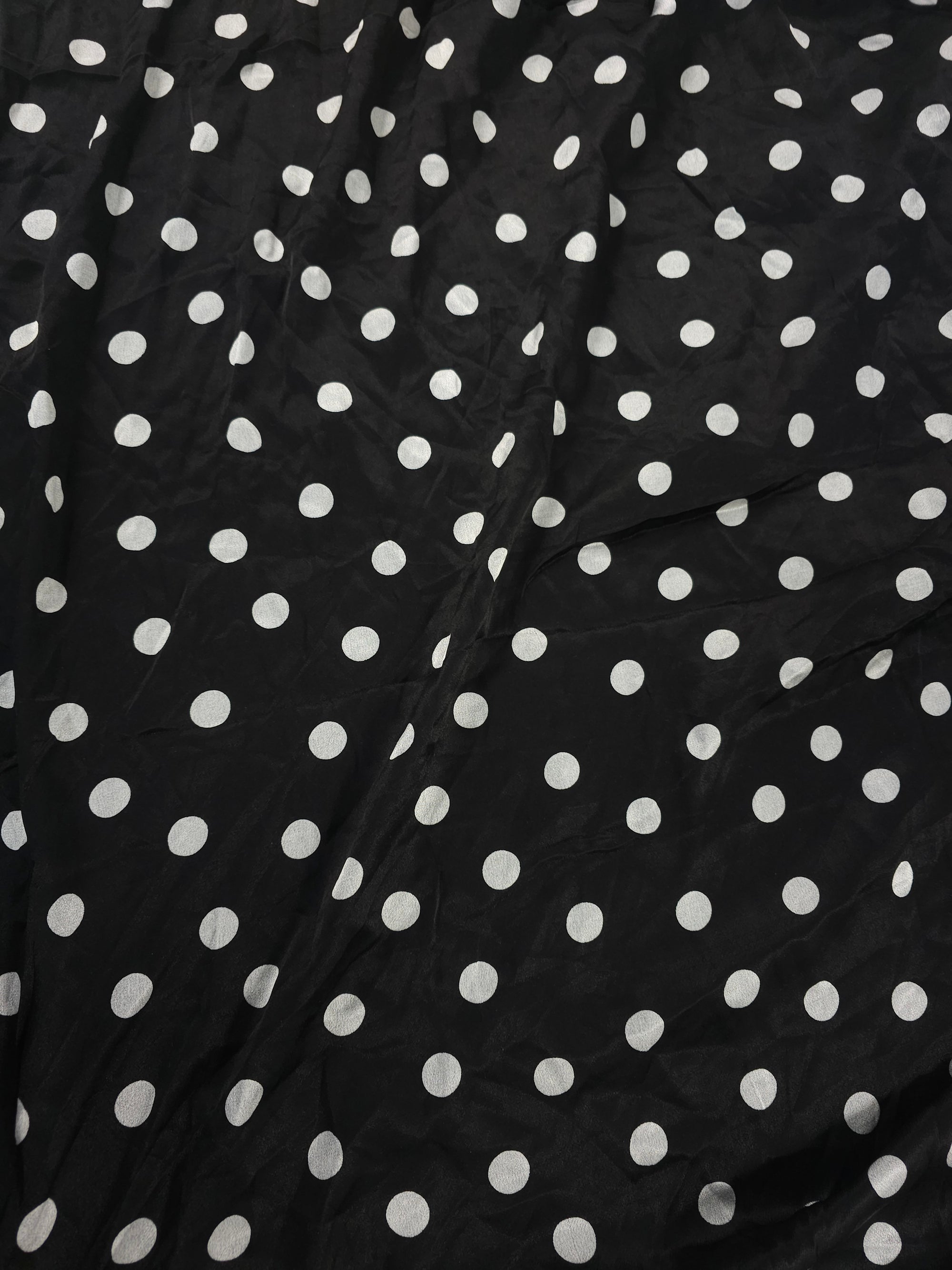 Black glitter dotted Viscose Satin- 1.6m piece