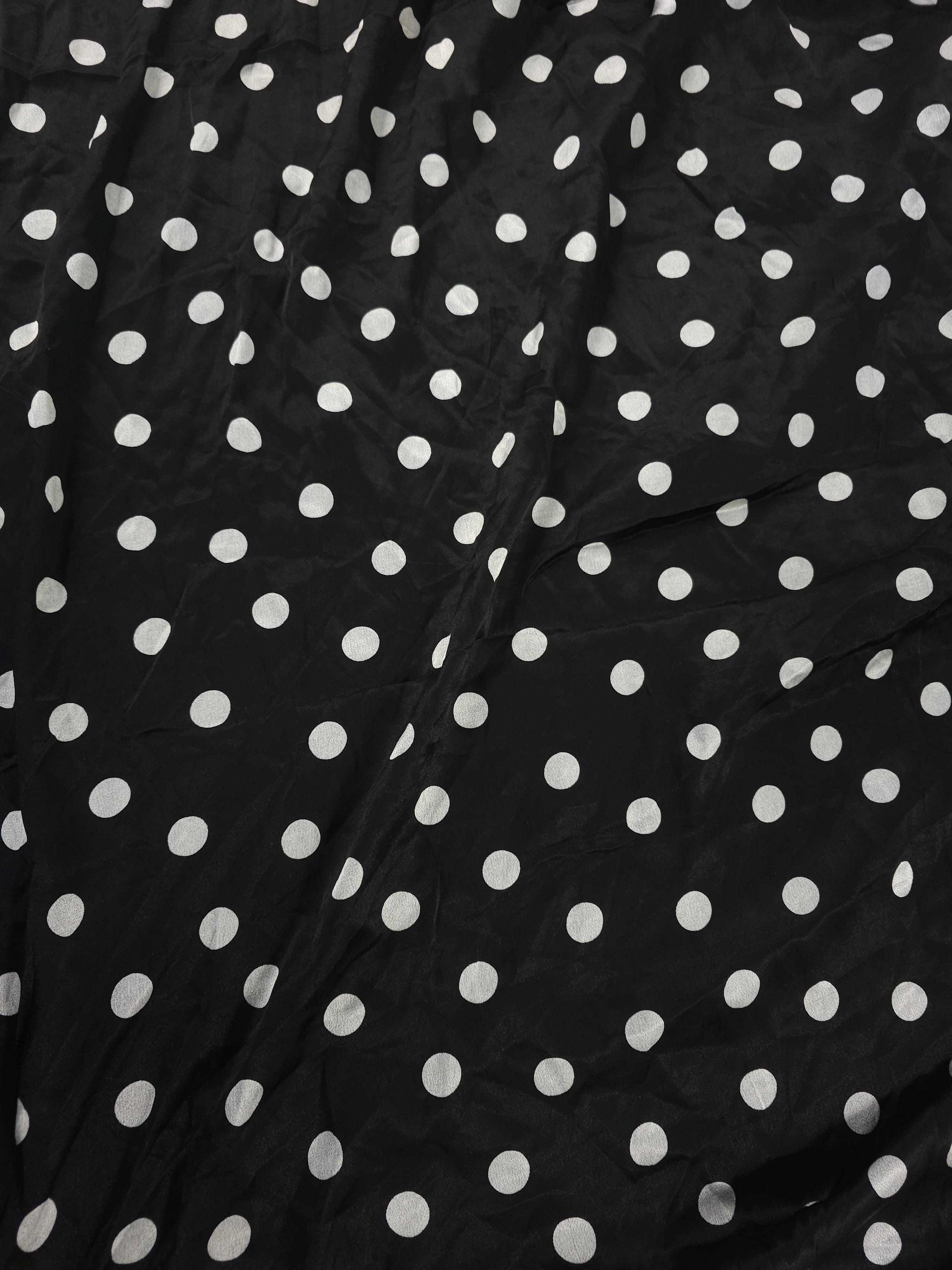 Black glitter dotted Viscose Satin- 1.6m piece