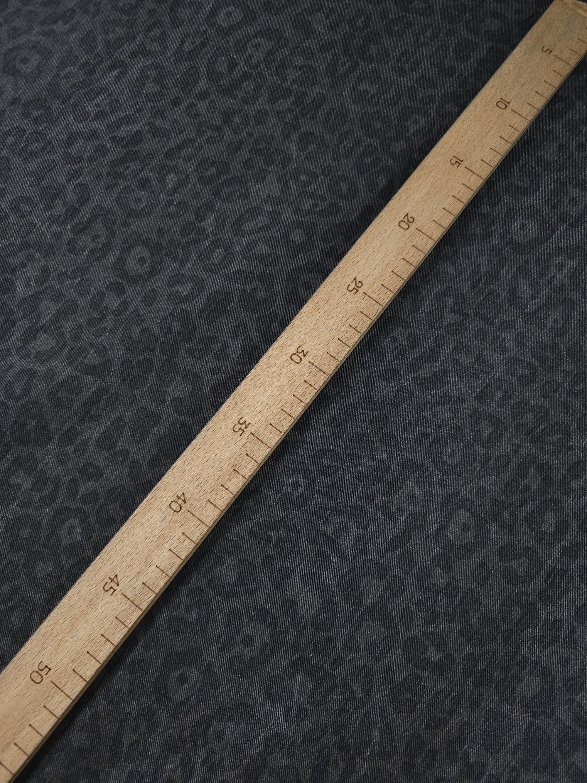 Taupe Washed Leopard Dressmaking Denim