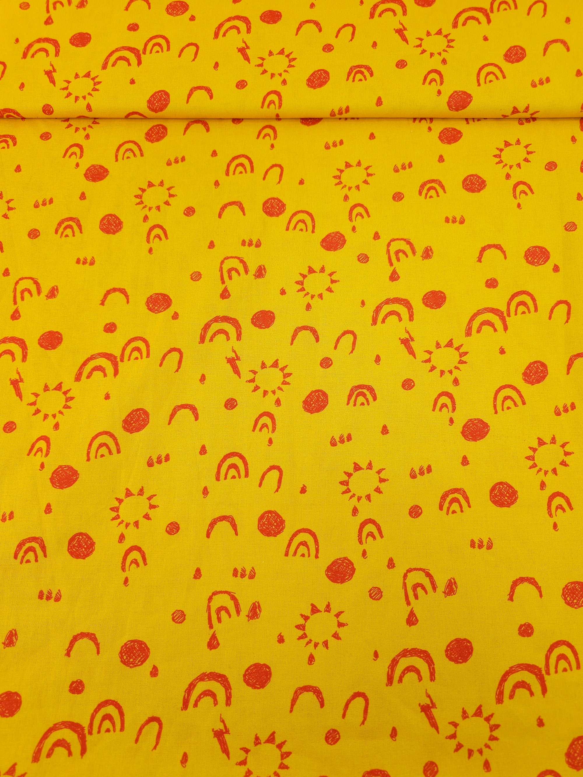 Marigold/Red Rainbow Sunshine 100% Cotton - Joann