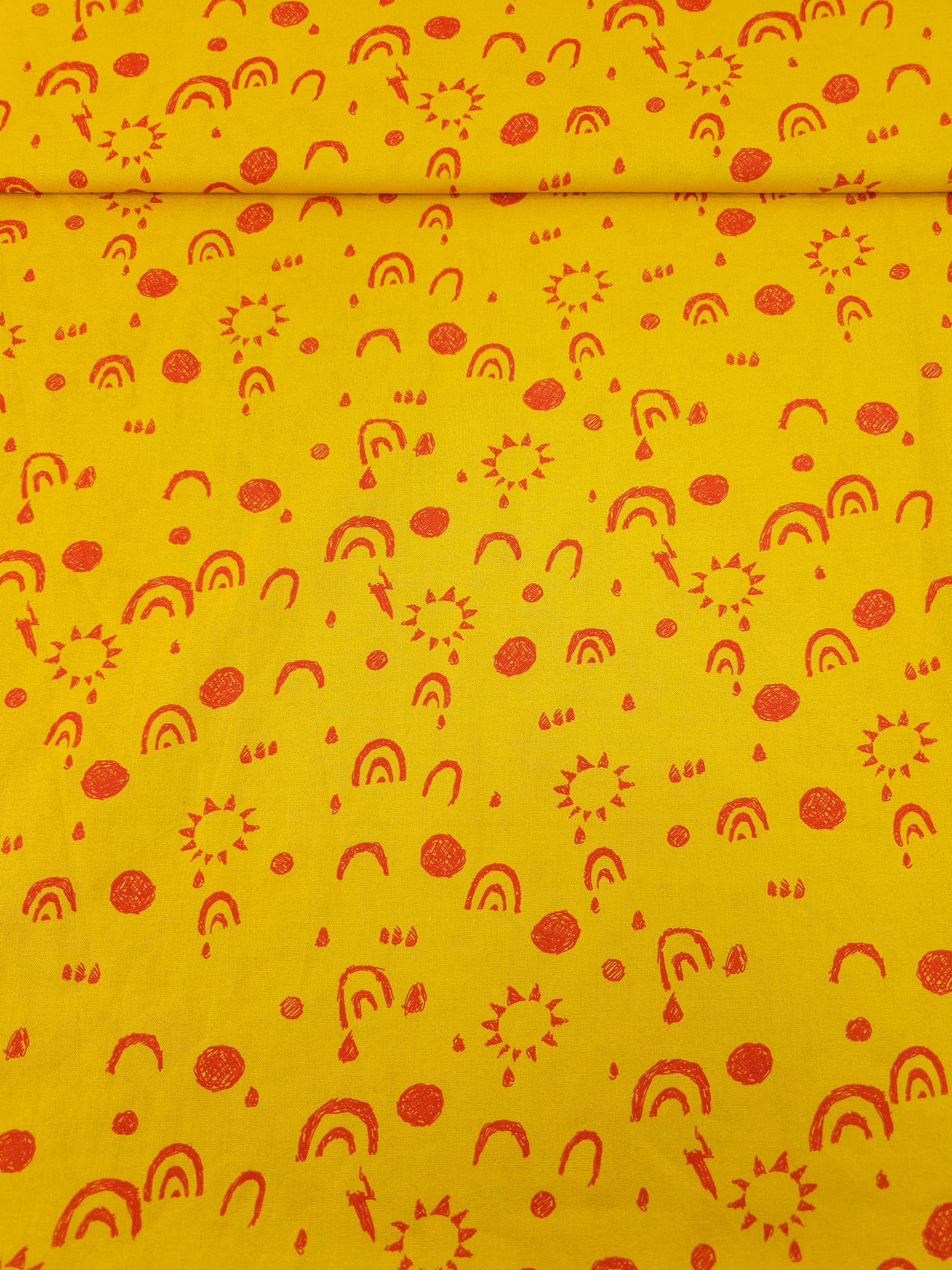 Marigold/Red Rainbow Sunshine 100% Cotton - Joann