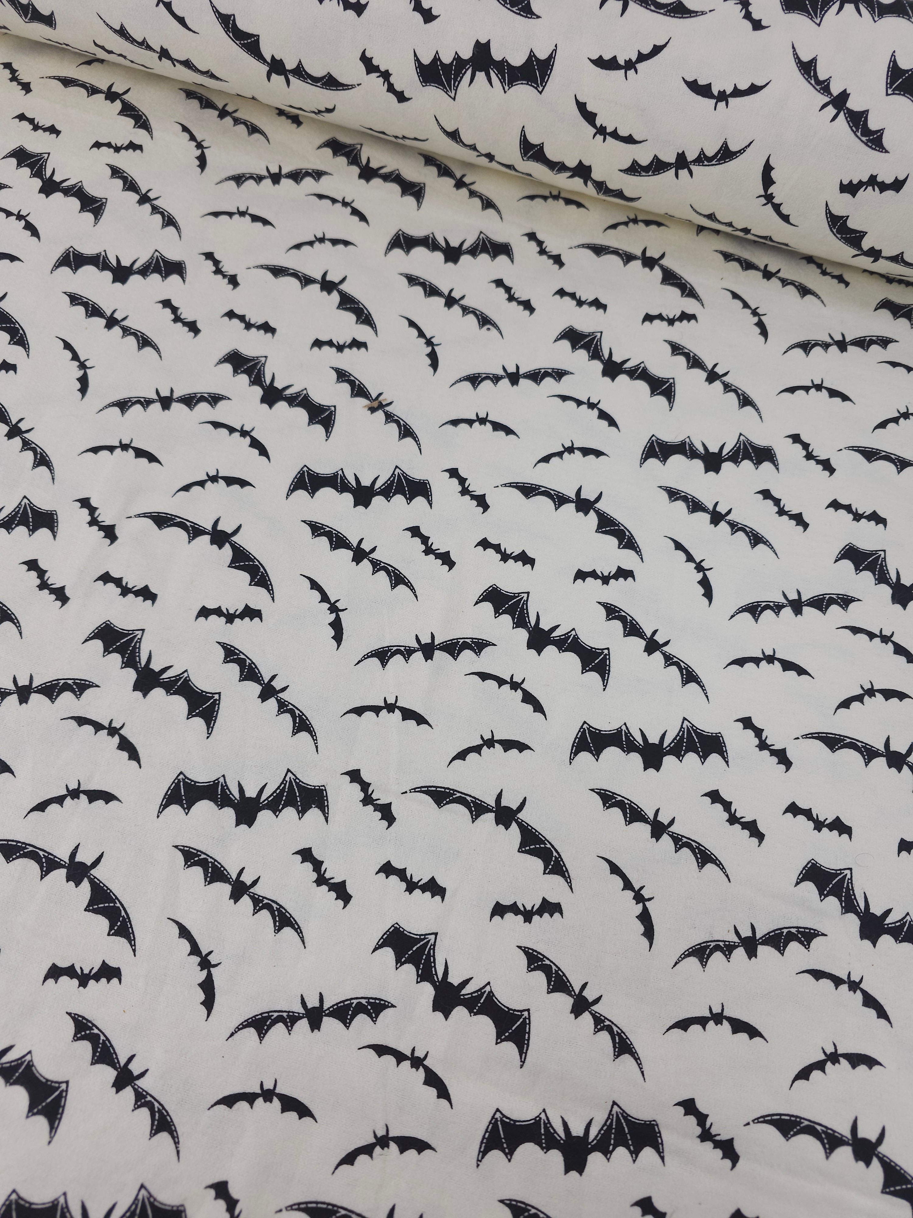 White/Black Bats Lightweight Flannel Cotton
