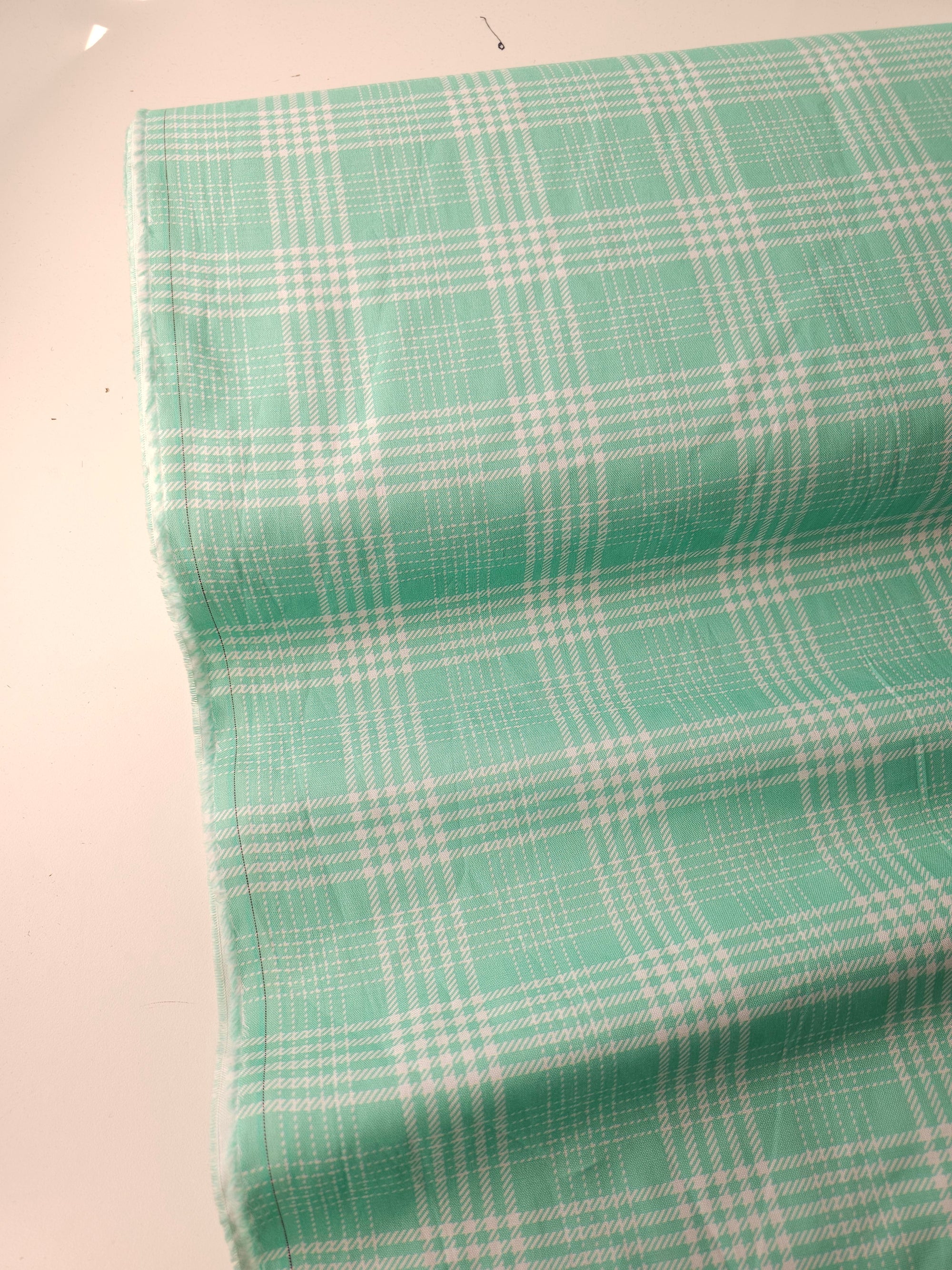 Mint Green Tartan 100% Cotton