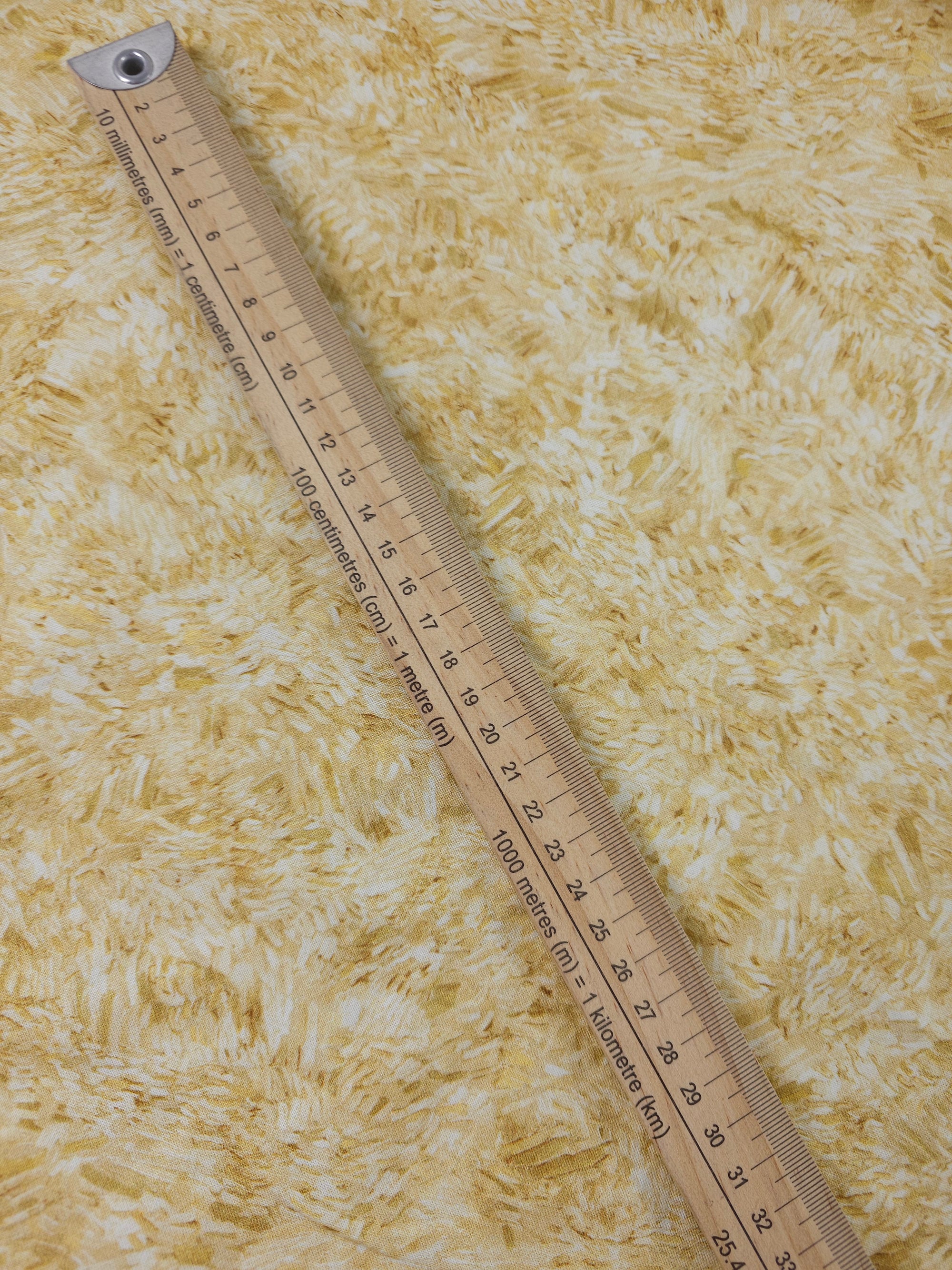 Yellow Watercolour Brush Stroke 100% Cotton
