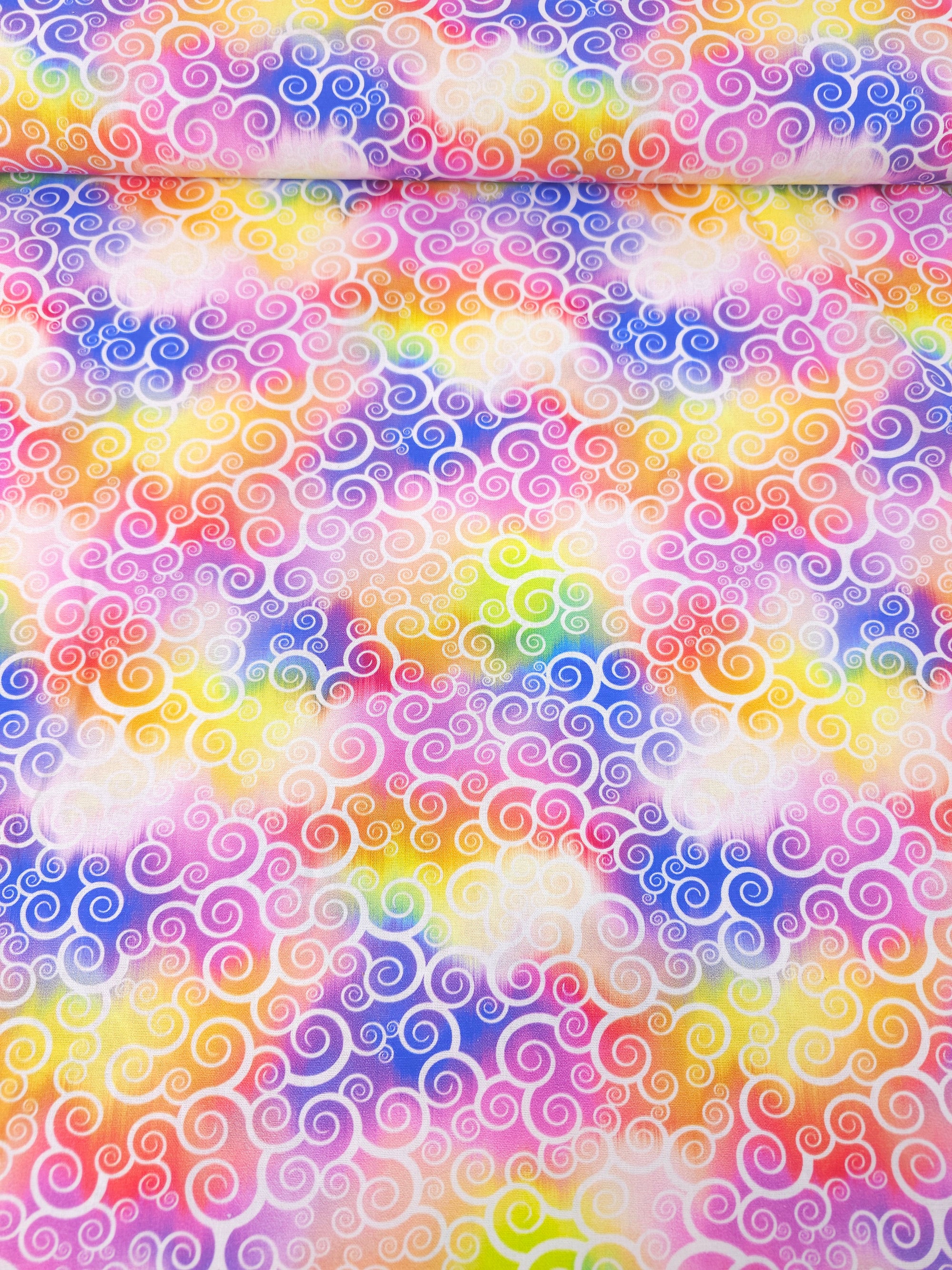 Pastel Rainbow Swirl Cloud Puff 100% Cotton