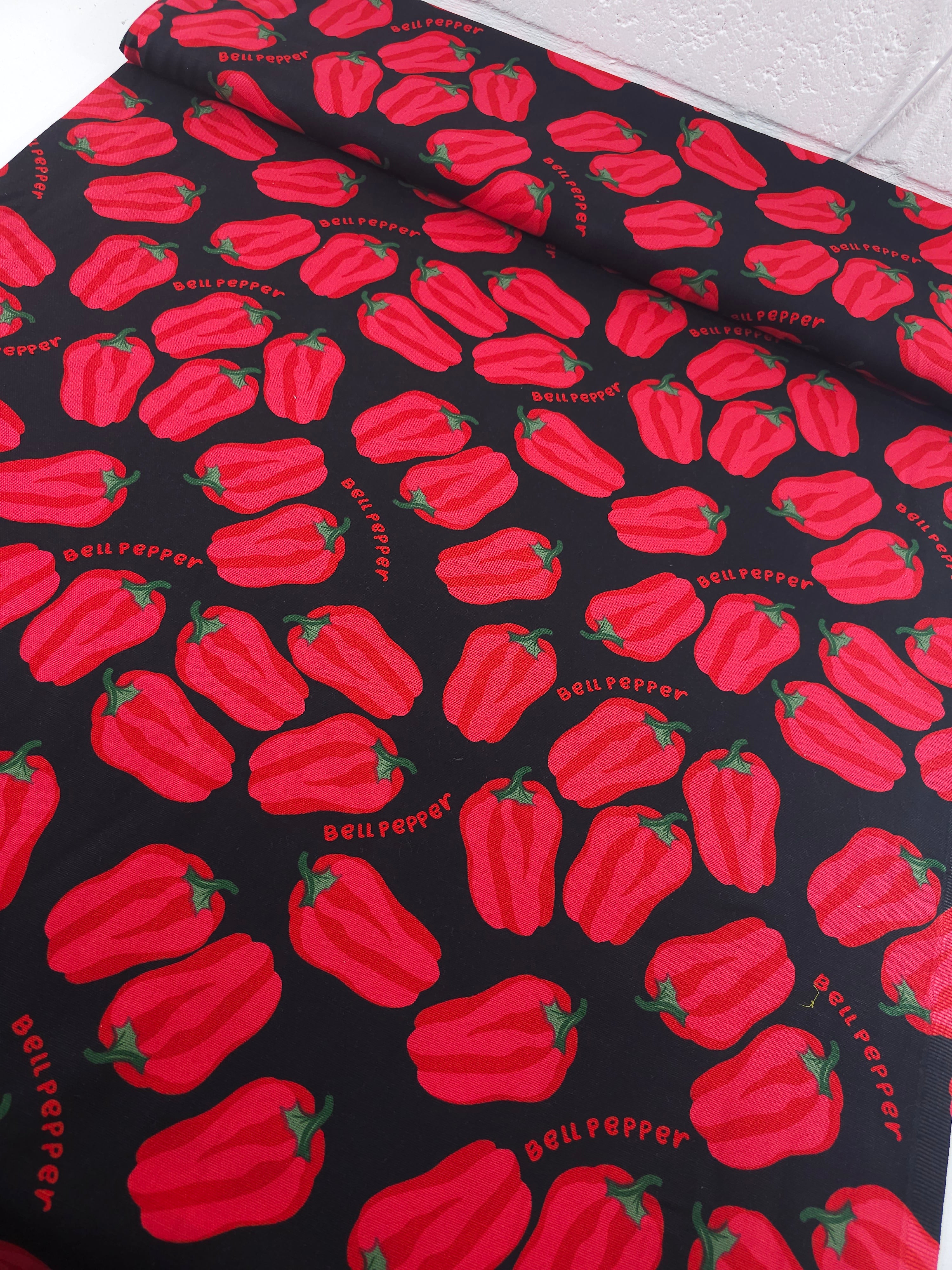 Red/Black Bell Pepper Canvas Cotton