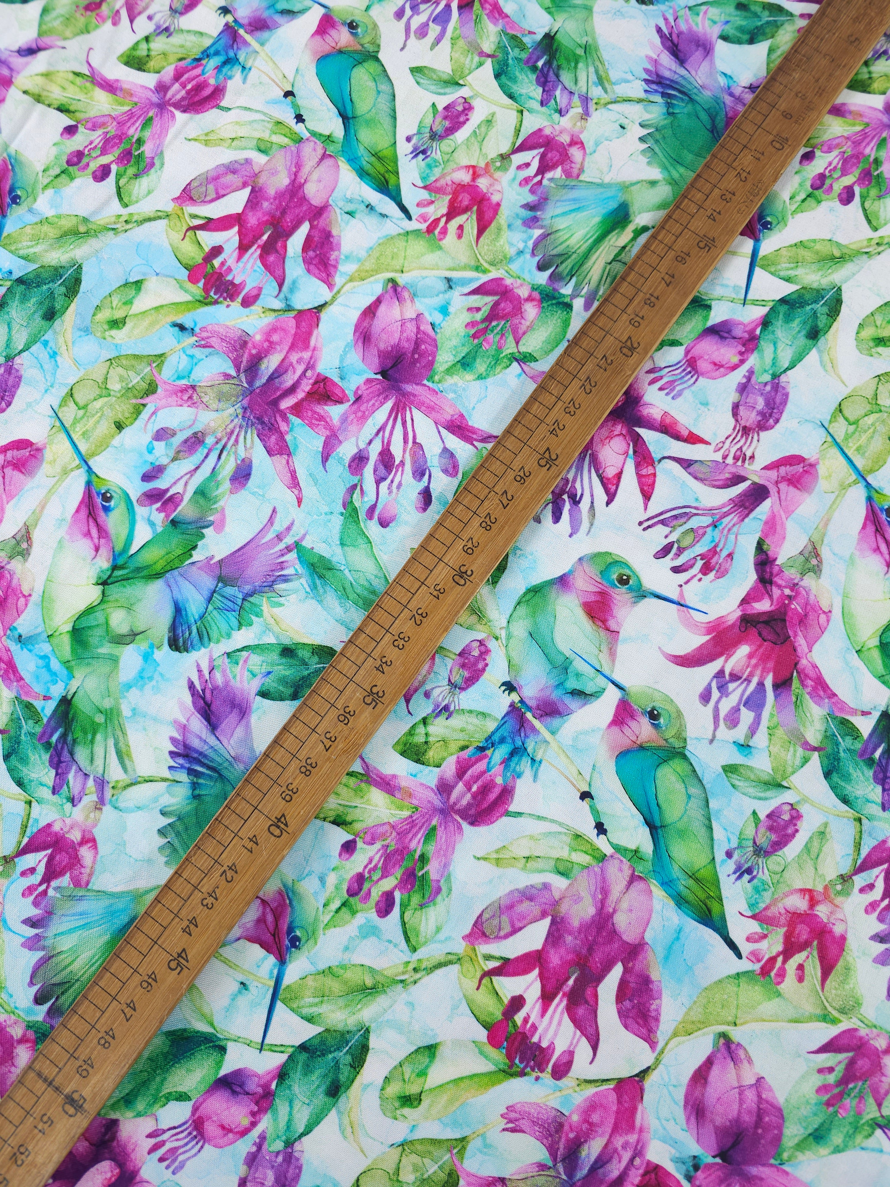 Hummingbird Floral Concerto 100% Cotton