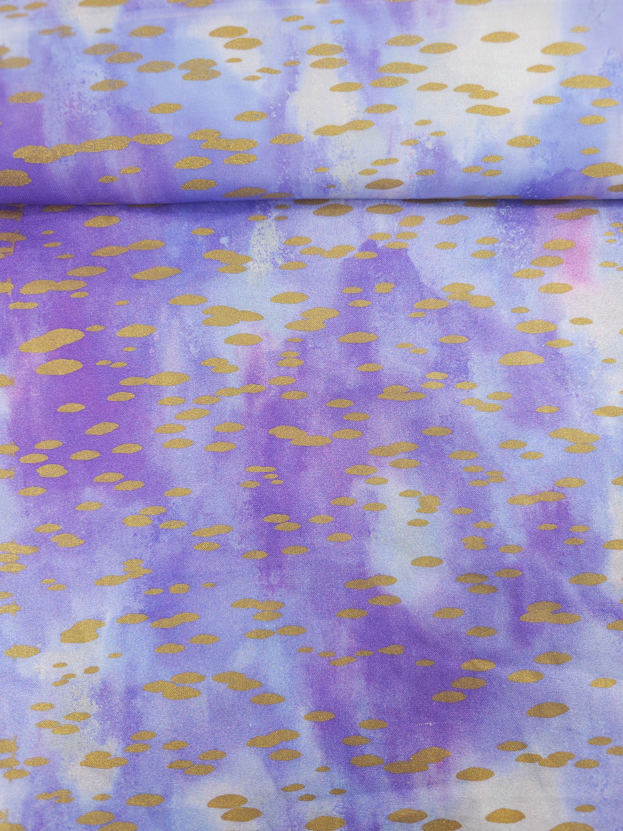 Purple/Gold Chromaticity Brushstroke 100% Cotton - Robert Kaufman
