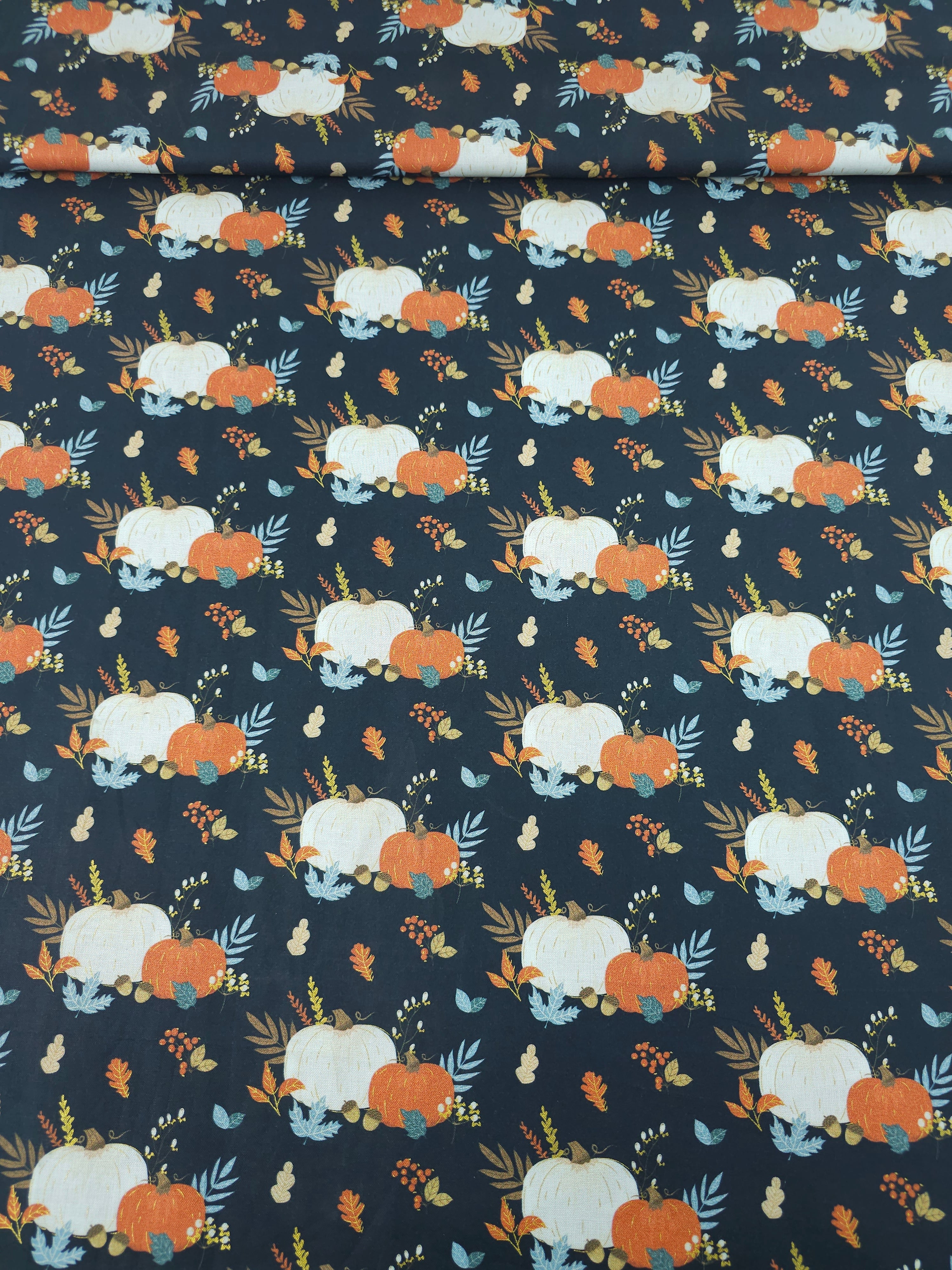 Autumnal Pumpkin Field 100% Cotton