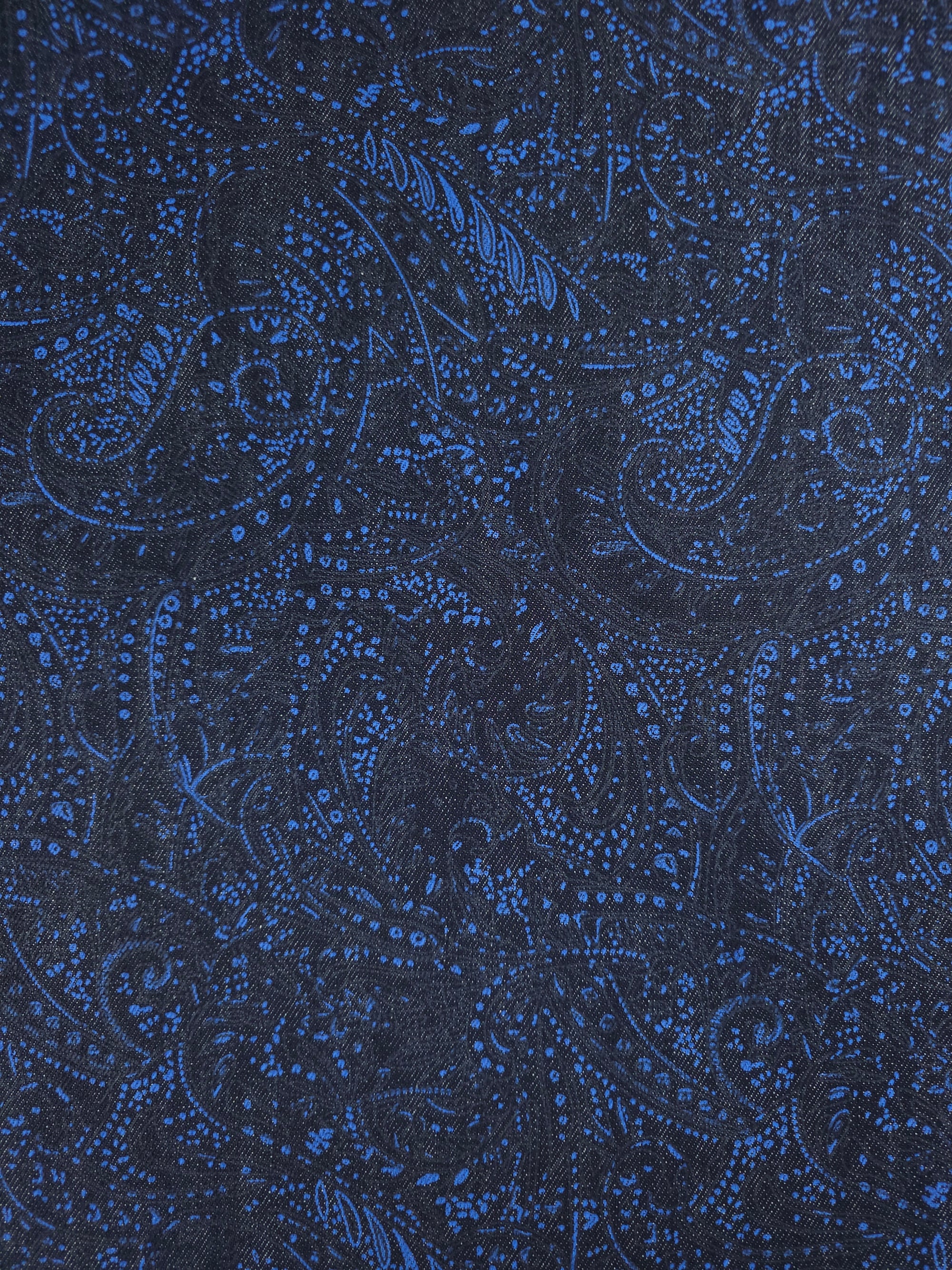 Blue/Navy Paisley Denim