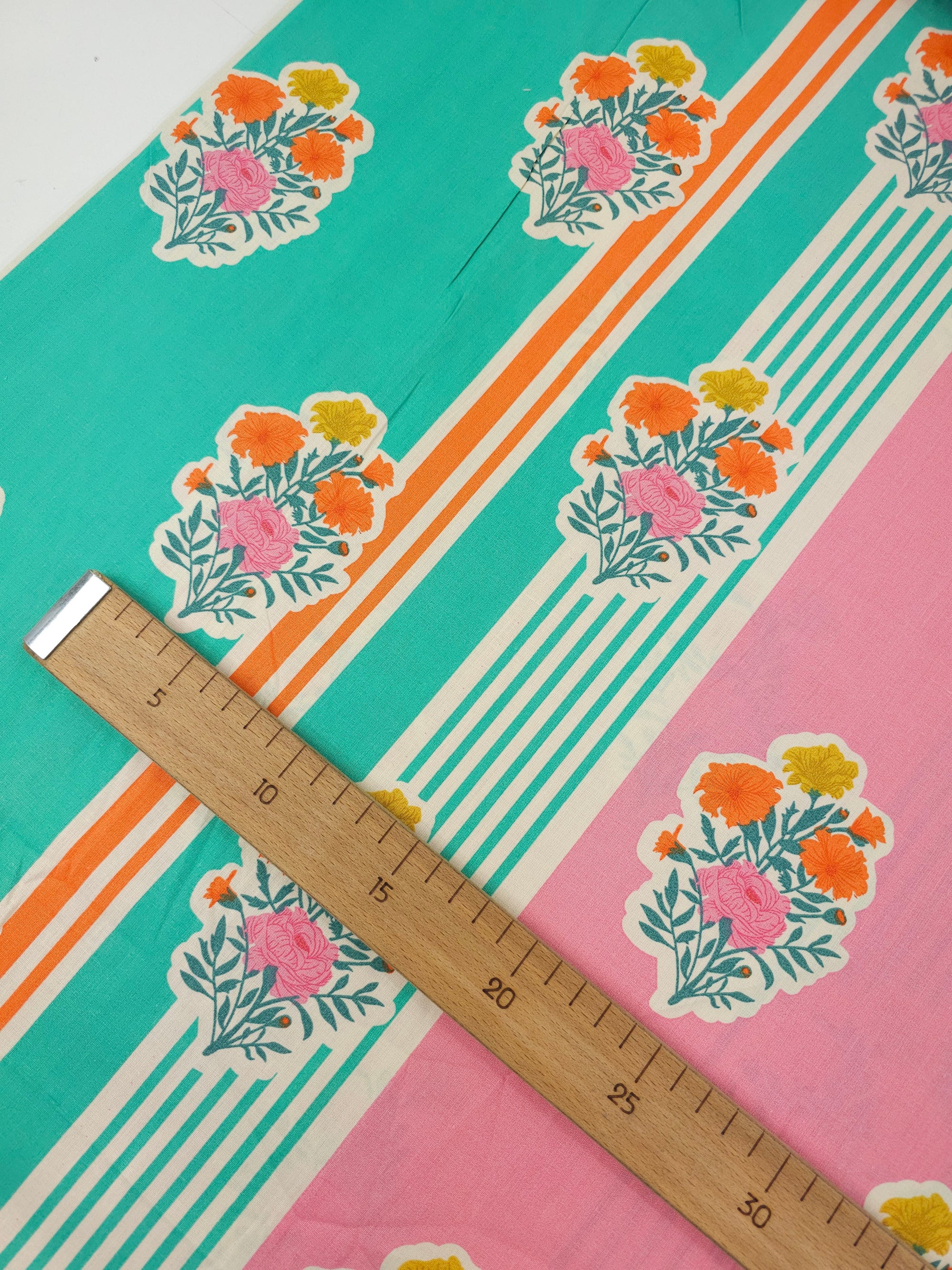 Whimsley Floral Stripe 100% Cotton 98" *EXTRA WIDE*