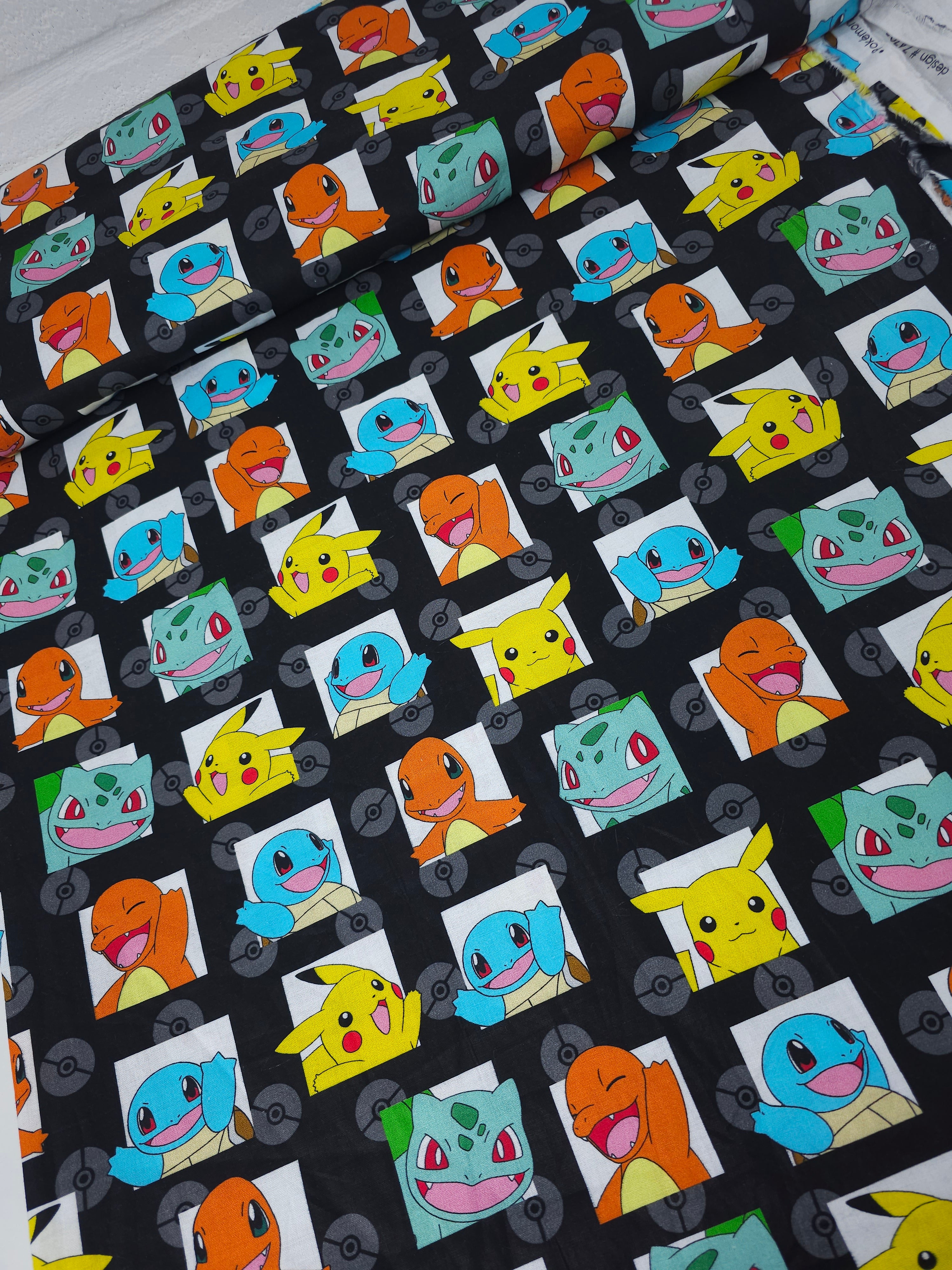 Pokeman Characters Polaroid 100% Cotton