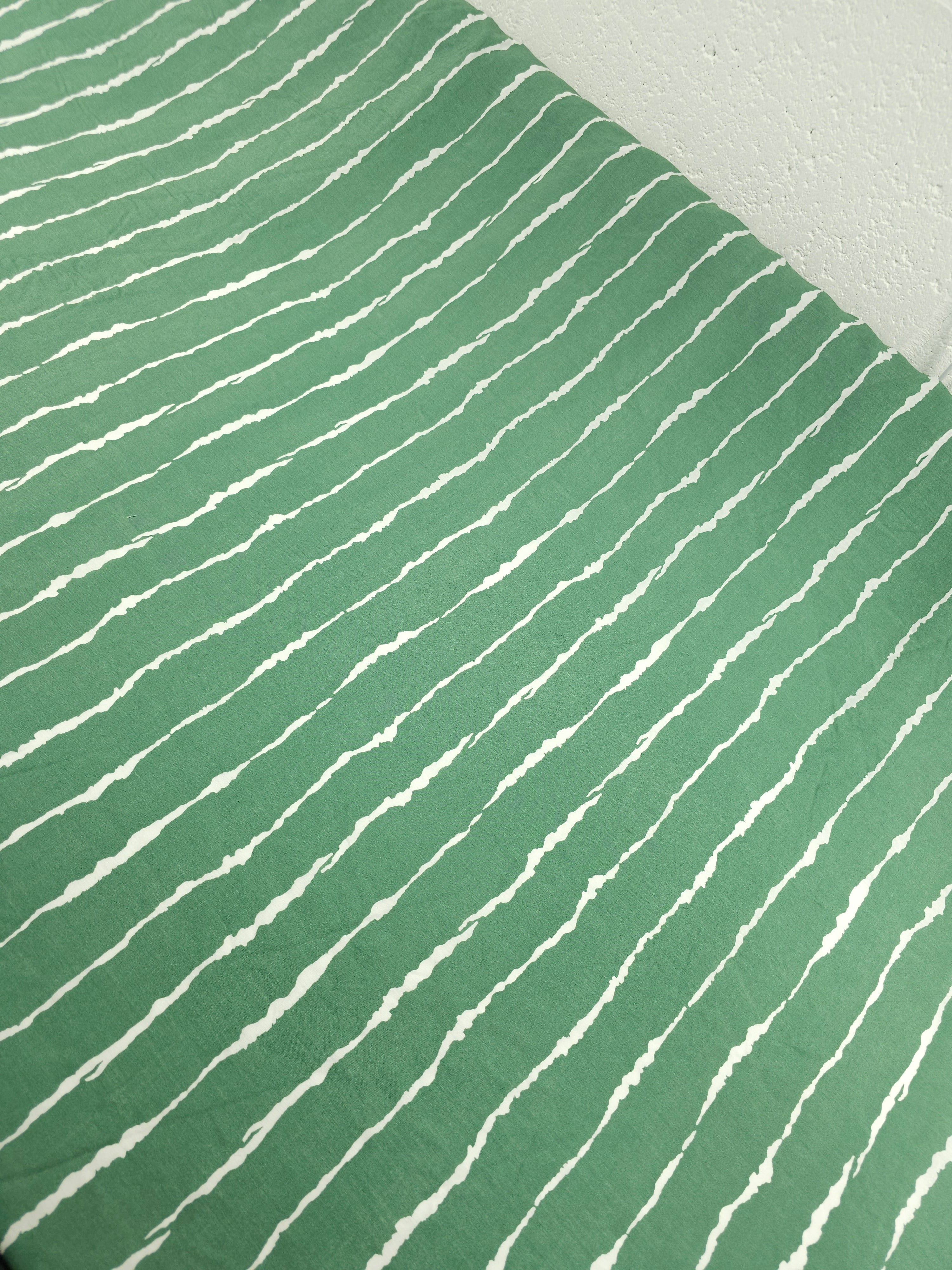 Sage Green Stripe Modal Cotton