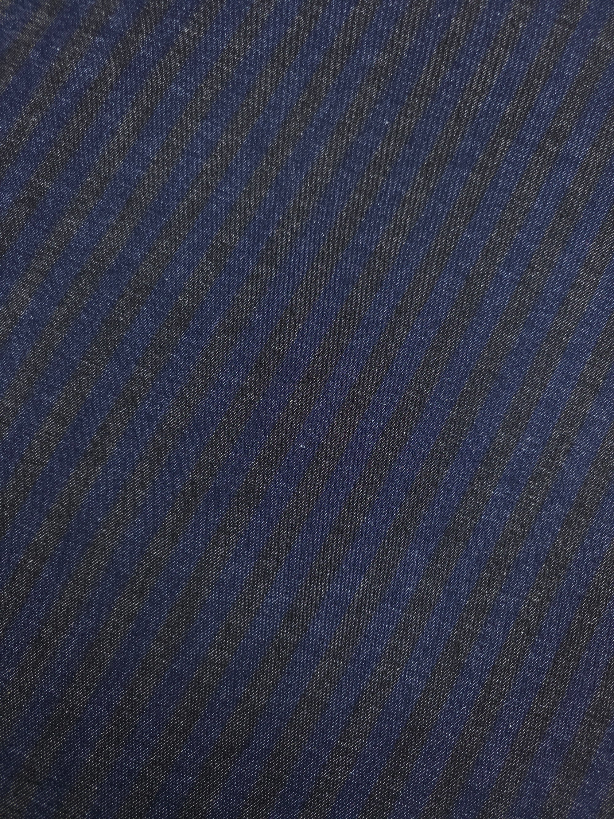 Ink Blue/Black Stripe Denim