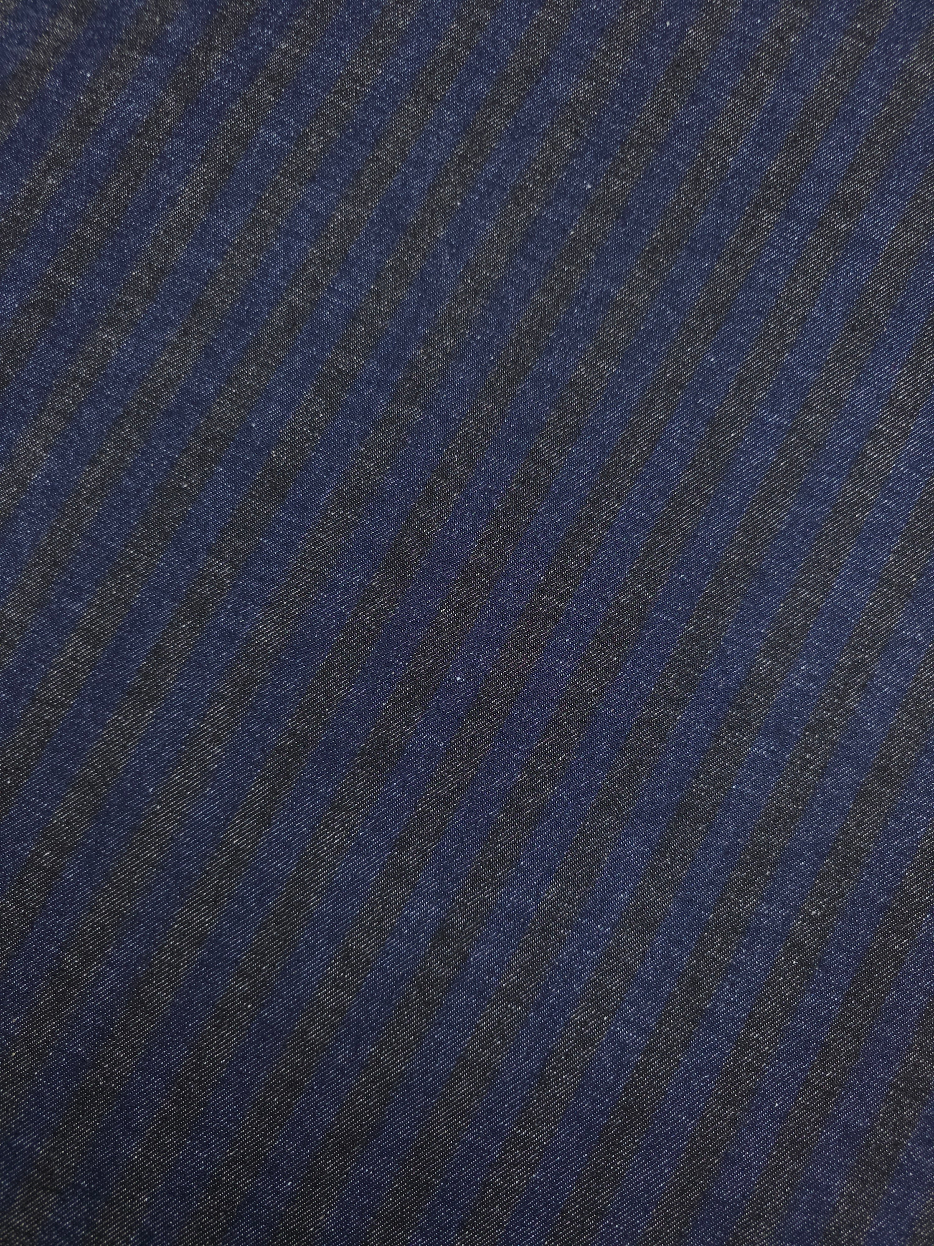 Ink Blue/Black Stripe Denim