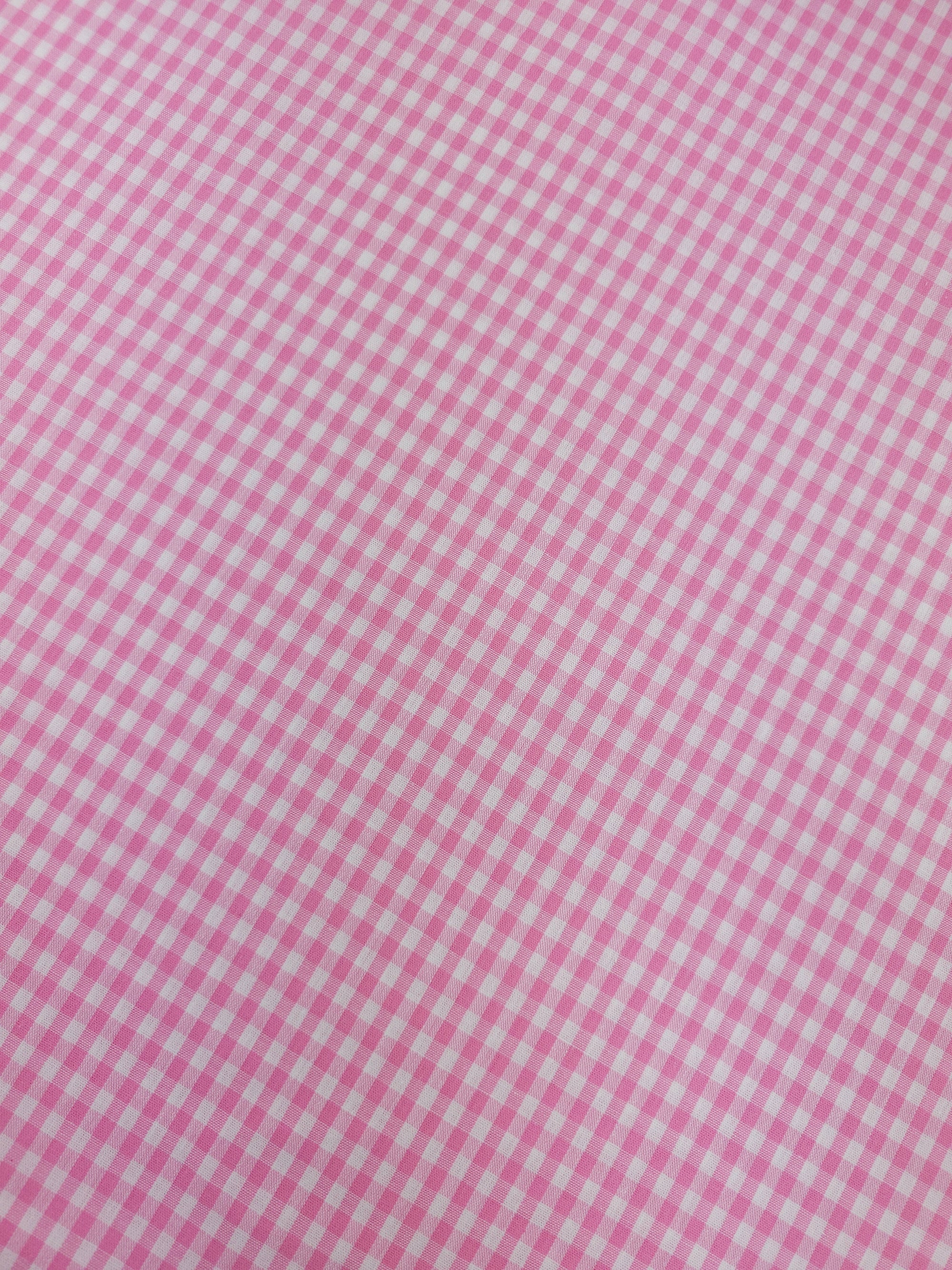 Pink Small Gingham 100% Cotton