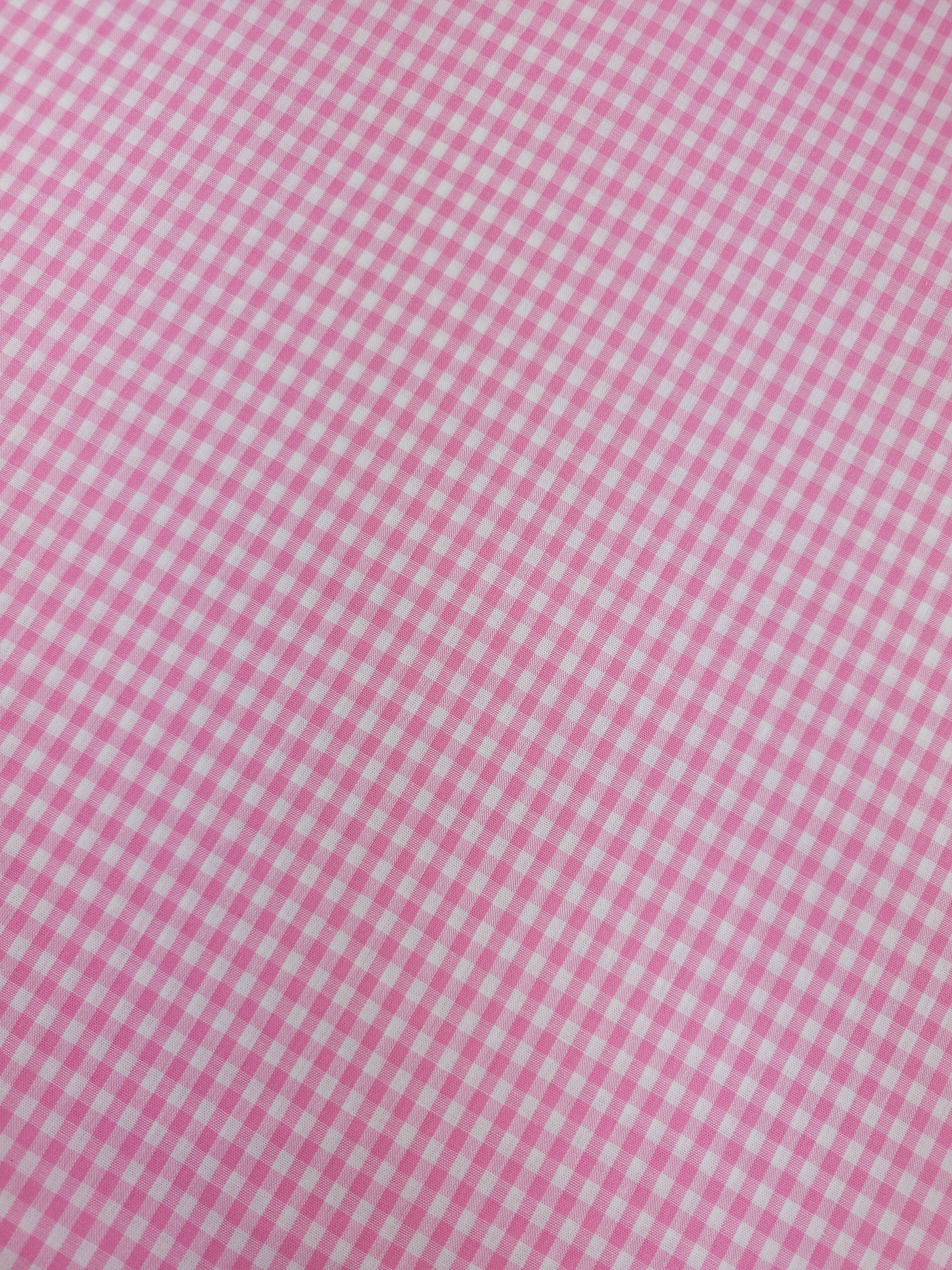 Pink Small Gingham 100% Cotton