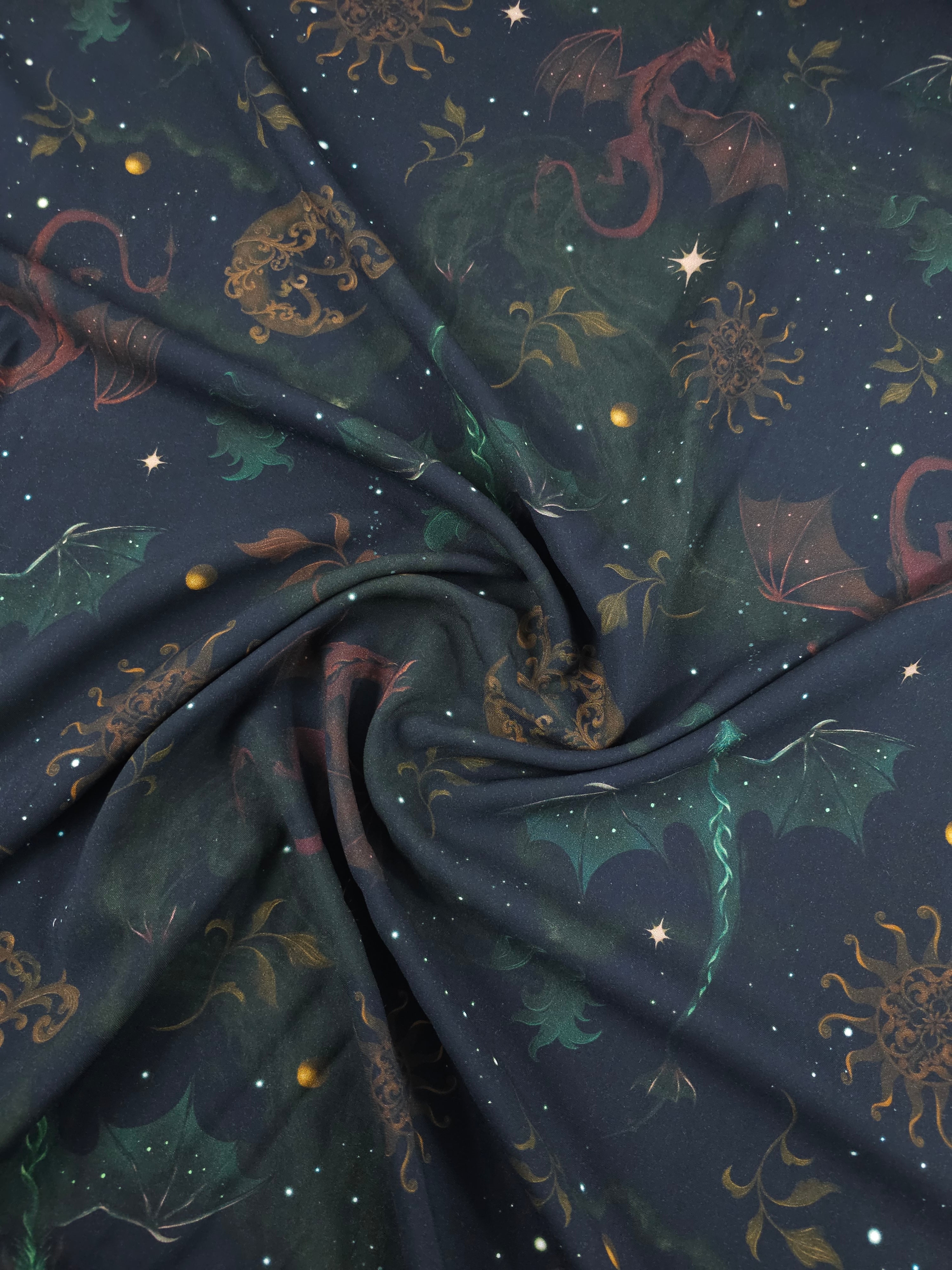 Mythical Dragons Viscose Challis