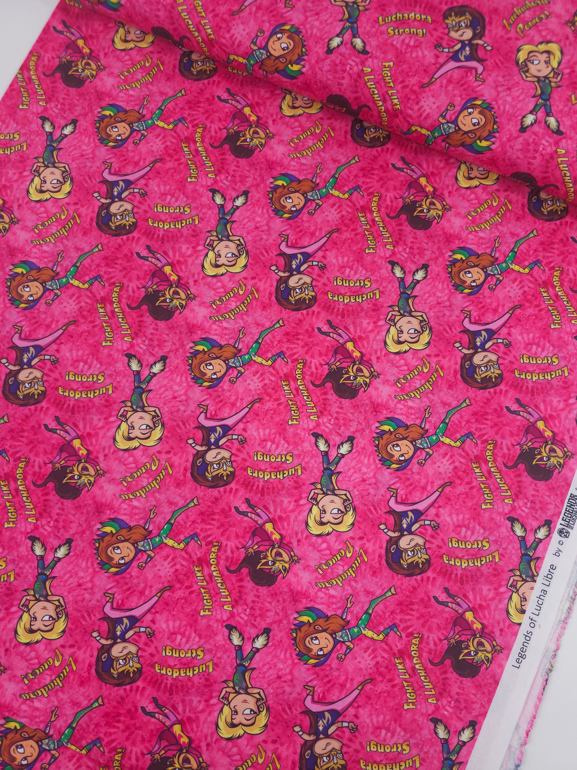 Legends Of Lucha Libre Comic Girl 100% Cotton - Michael Miller