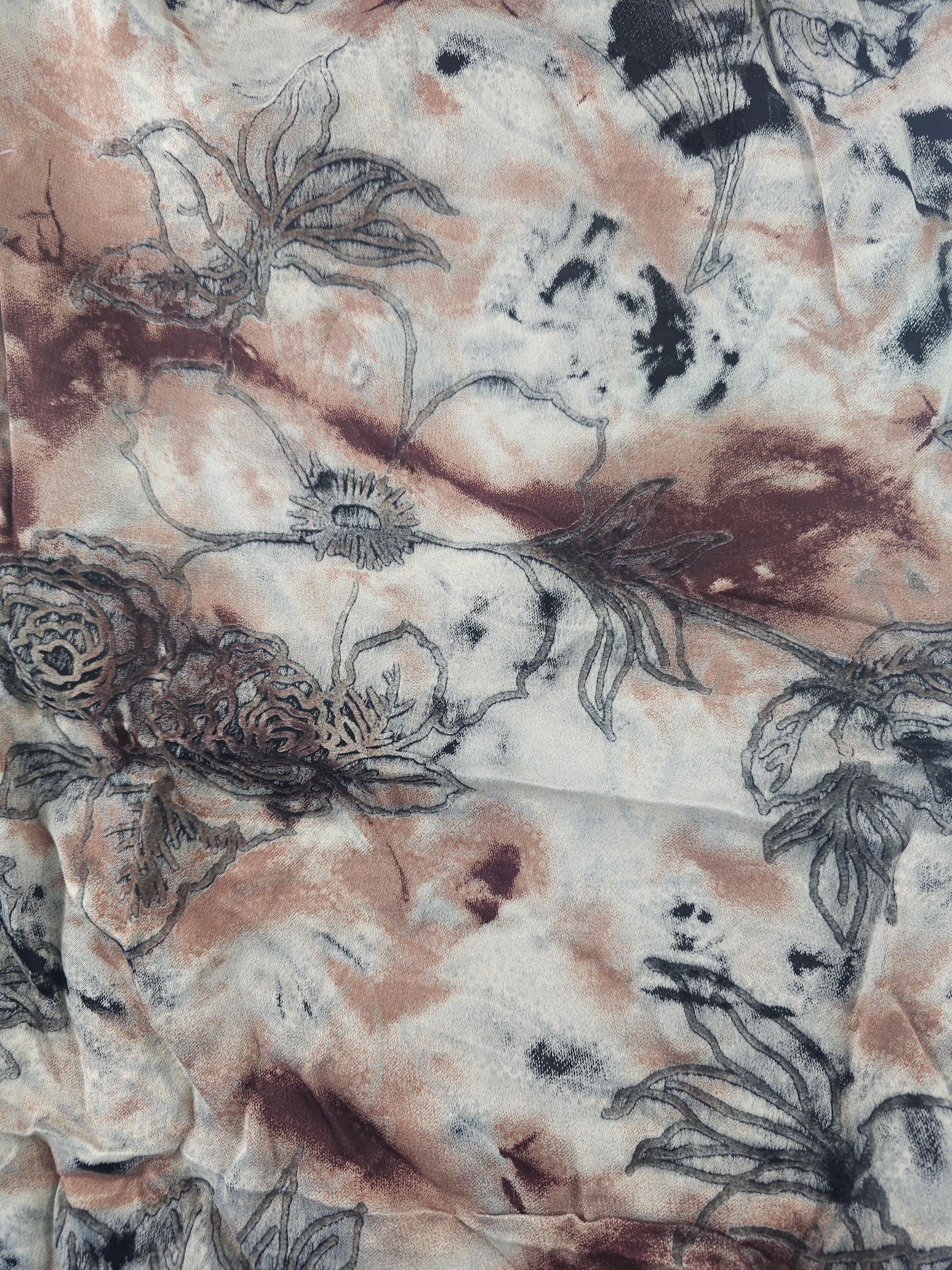 Warm Floral Viscose- 3m piece