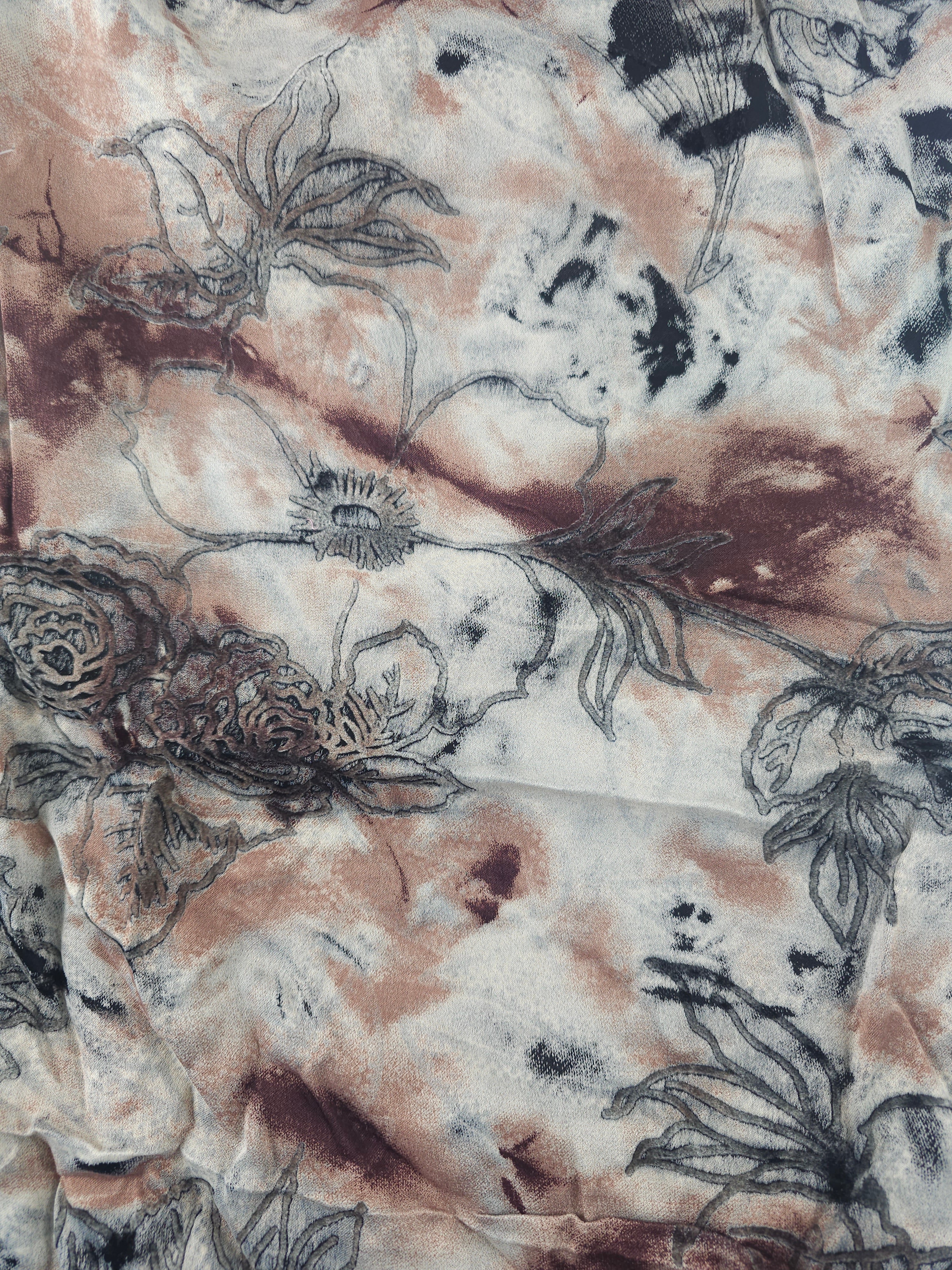 Warm Floral Viscose- 3m piece