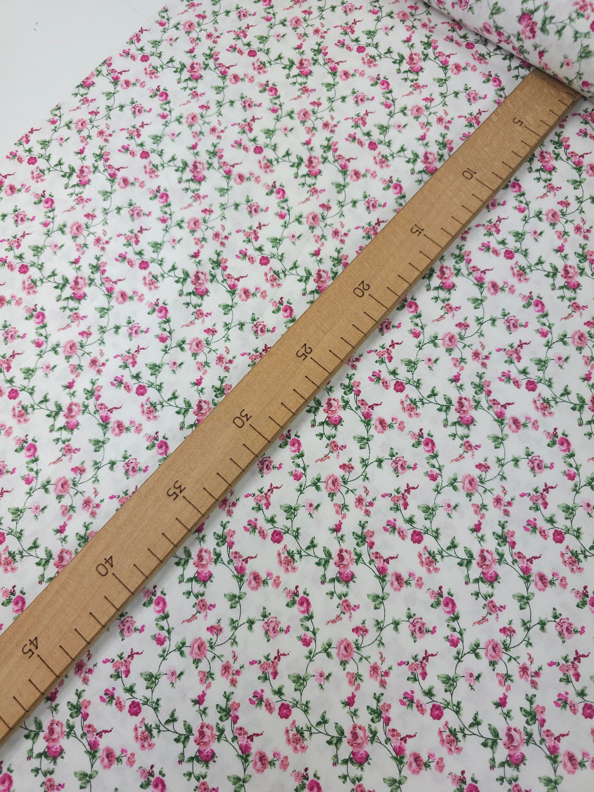 Pink/White Floating Rose Twine 100% Cotton