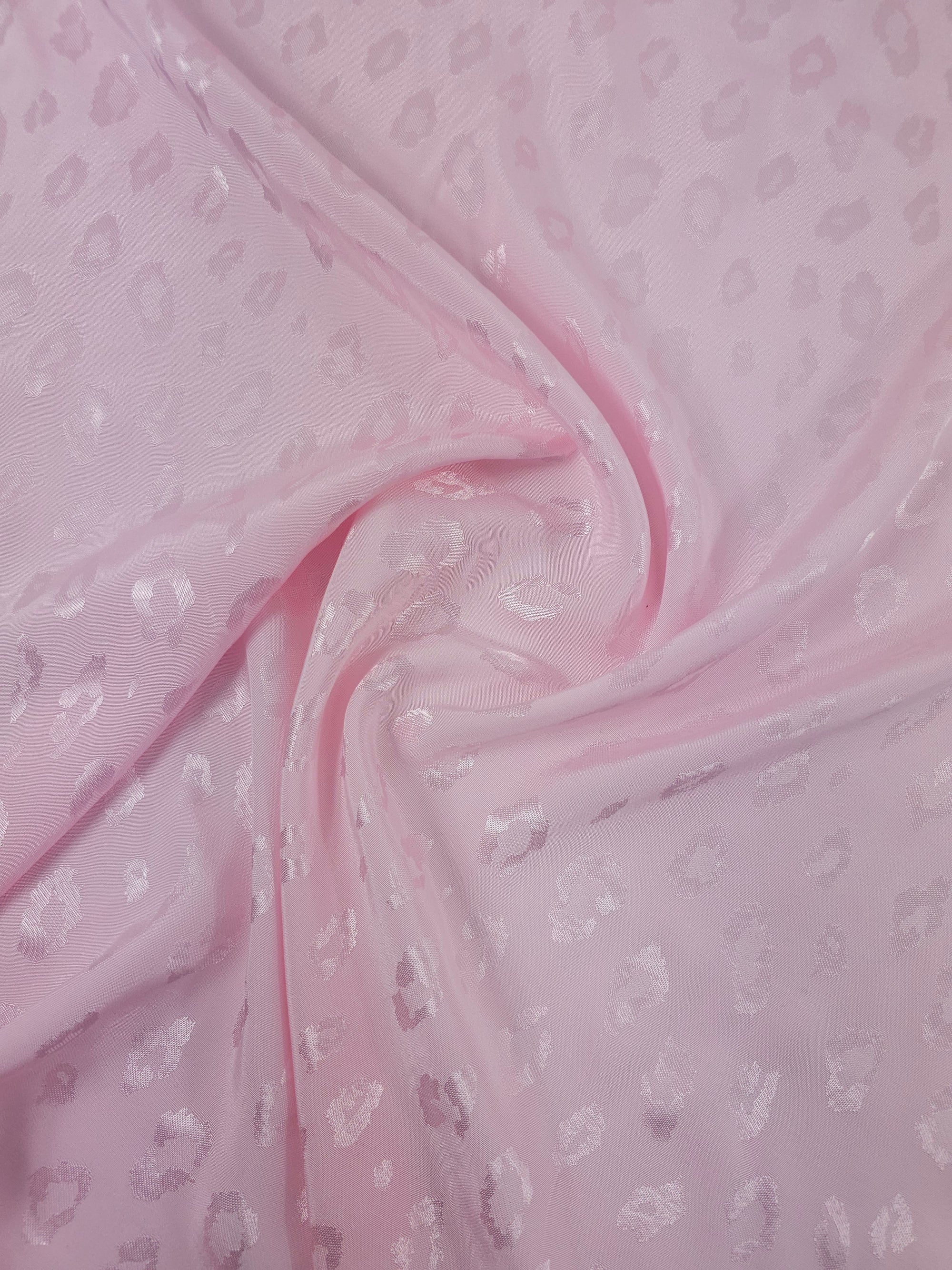 Baby Pink Leopard Viscose Jacquard
