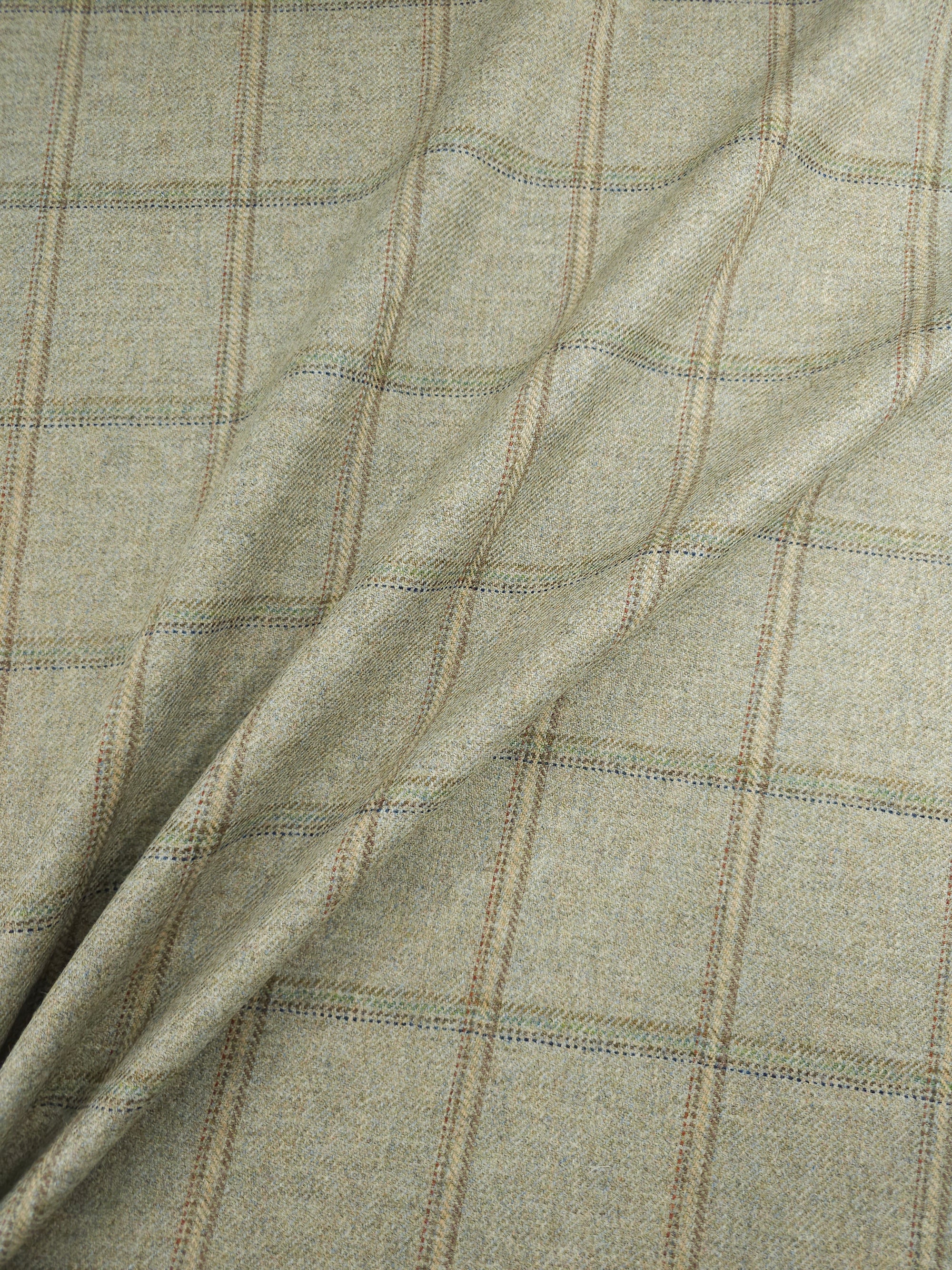 Greige Square Check Soft 100% Wool *ABRAHAM MOON*