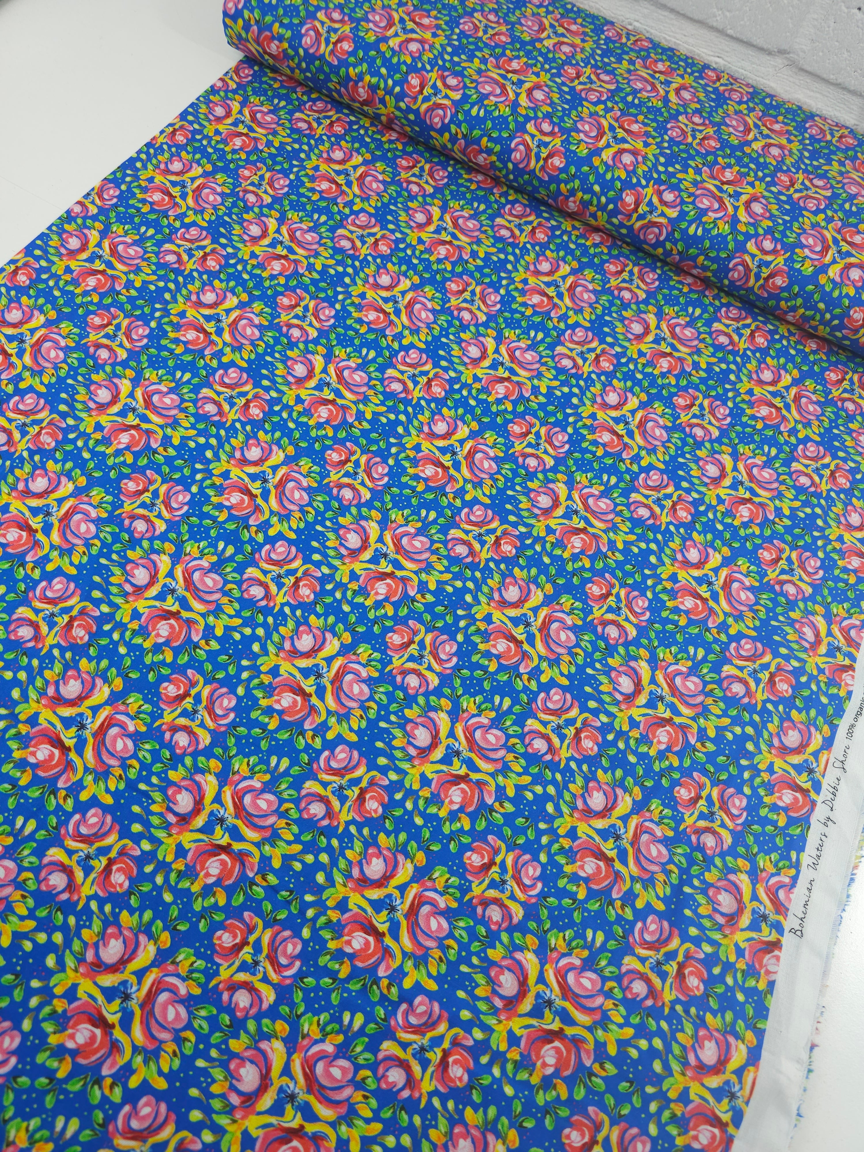 Bohemian Water Roses 100% Cotton