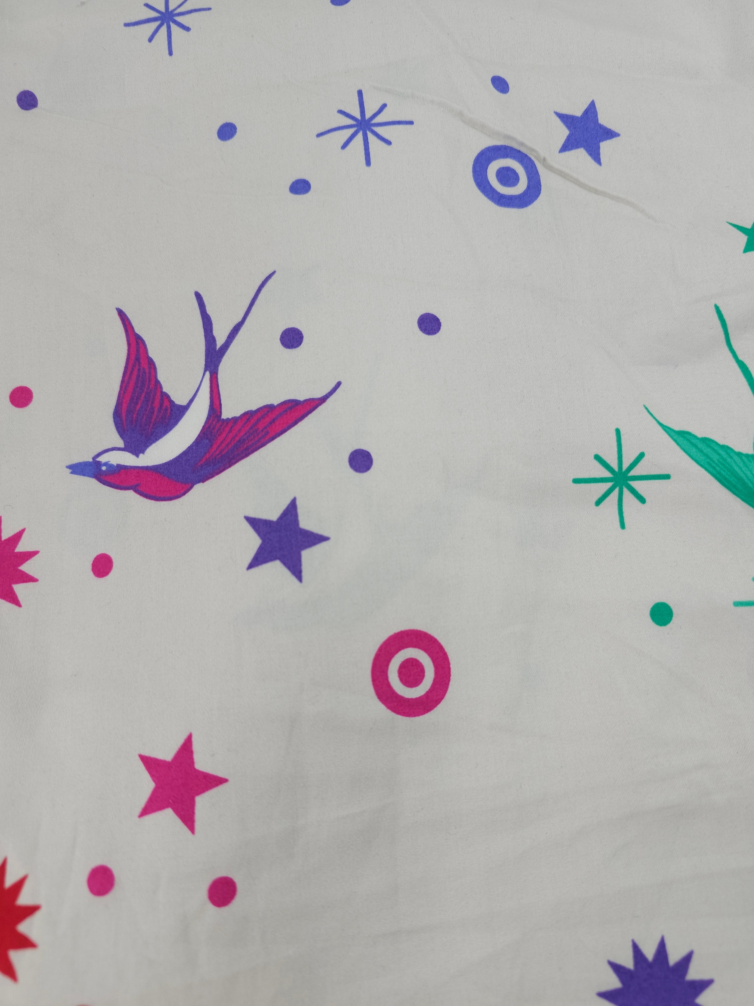 Rainbow bird Cotton sateen- 1.2m piece