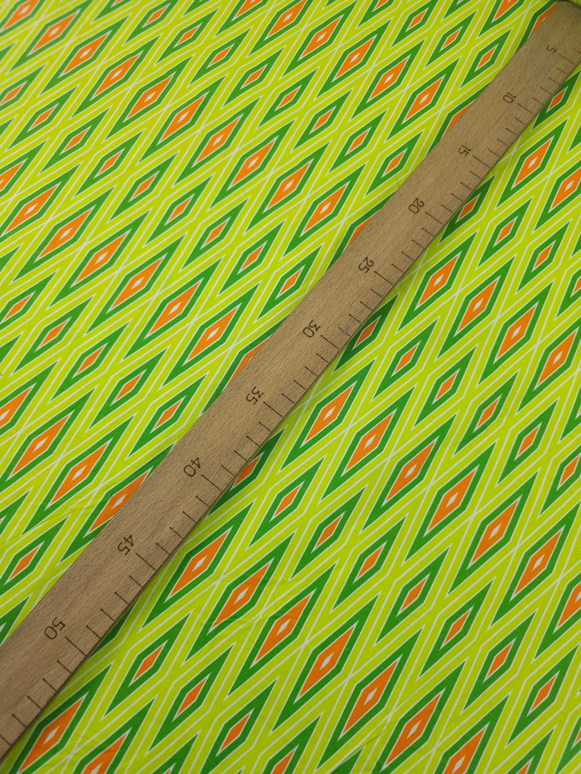 Lime/Orange Abstract Vector 100% Cotton - Free Spirit