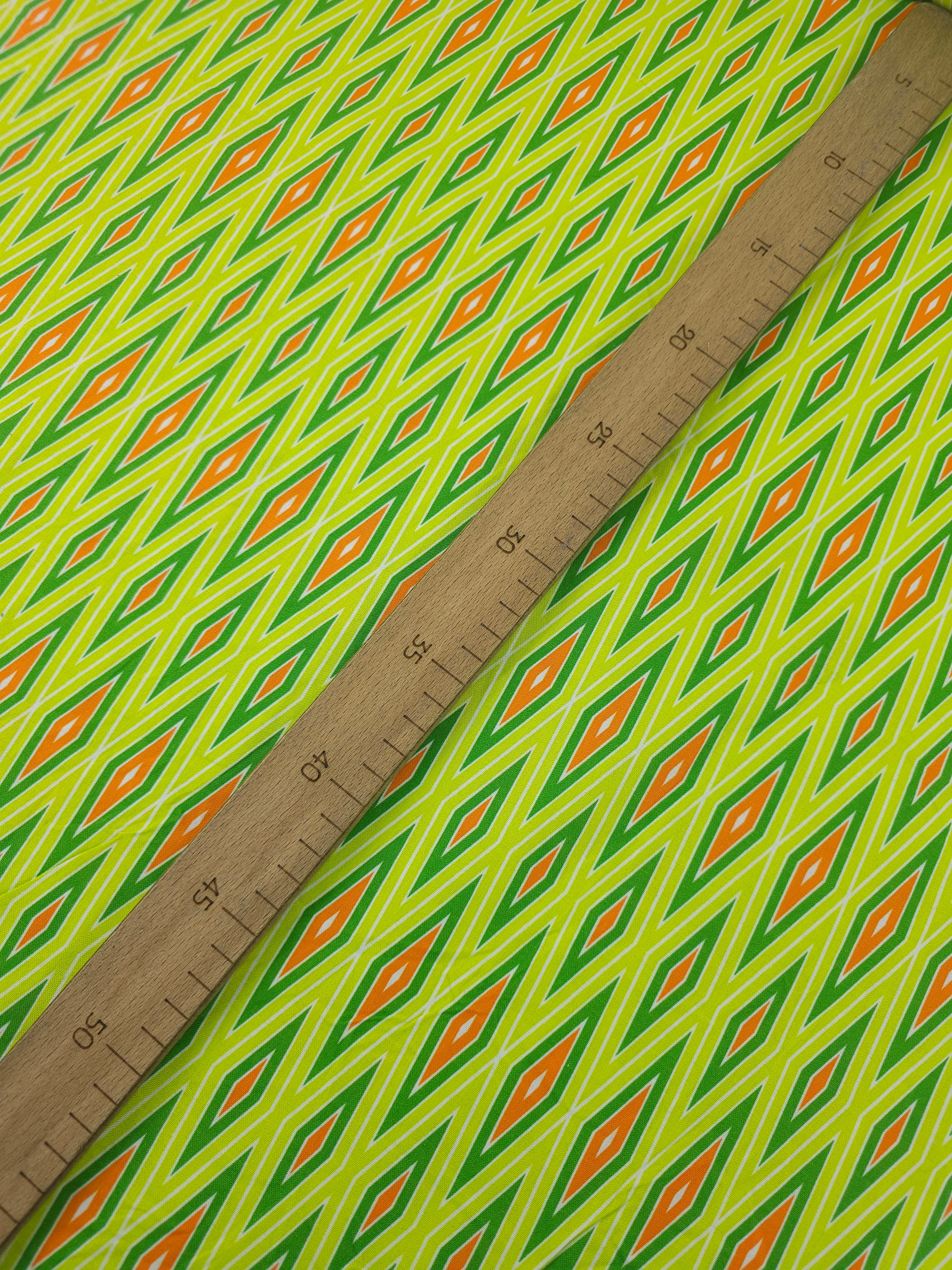 Lime/Orange Abstract Vector 100% Cotton - Free Spirit