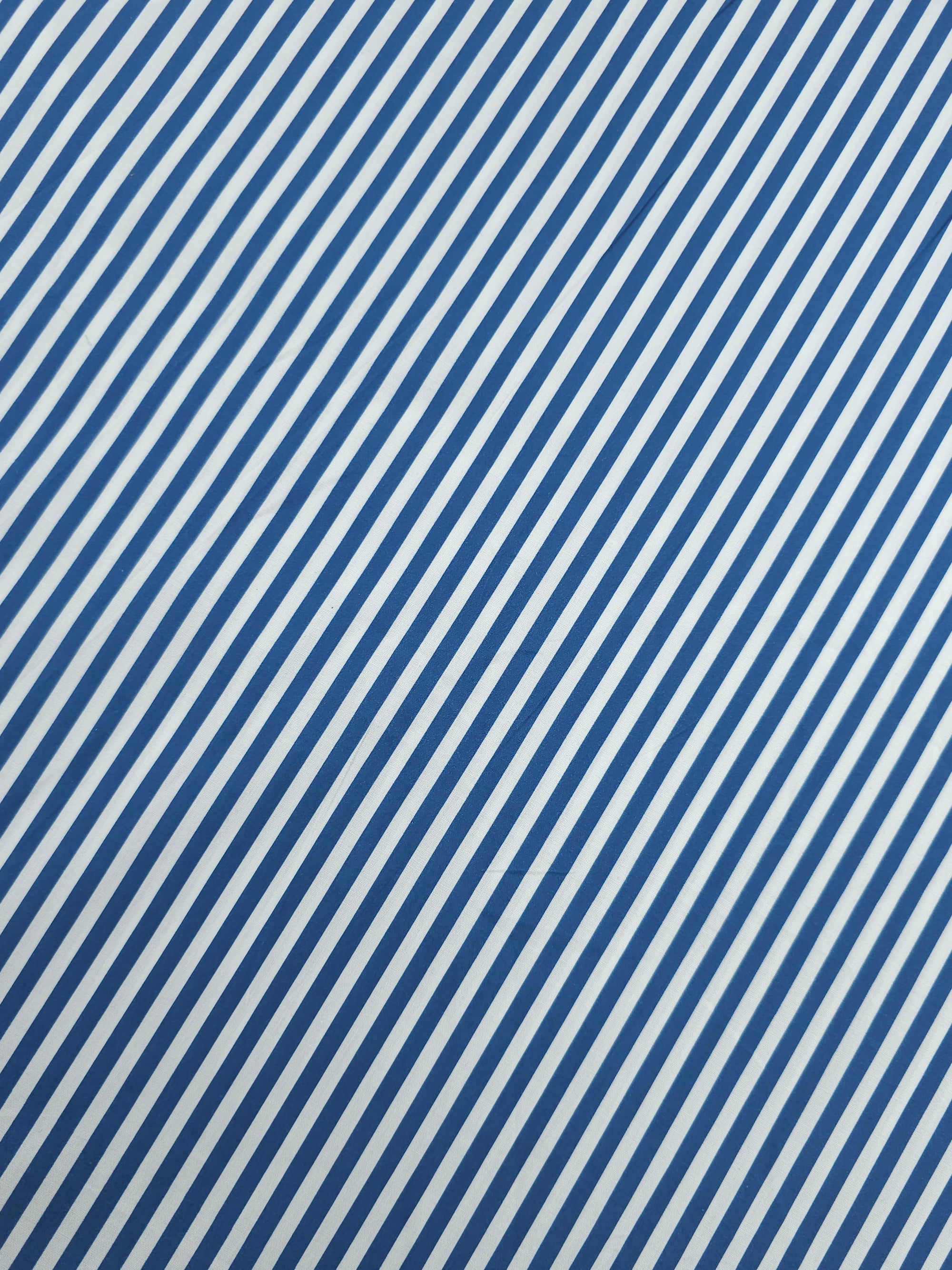 Marine Blue/White Stripe Lightweight Cotton 60"
