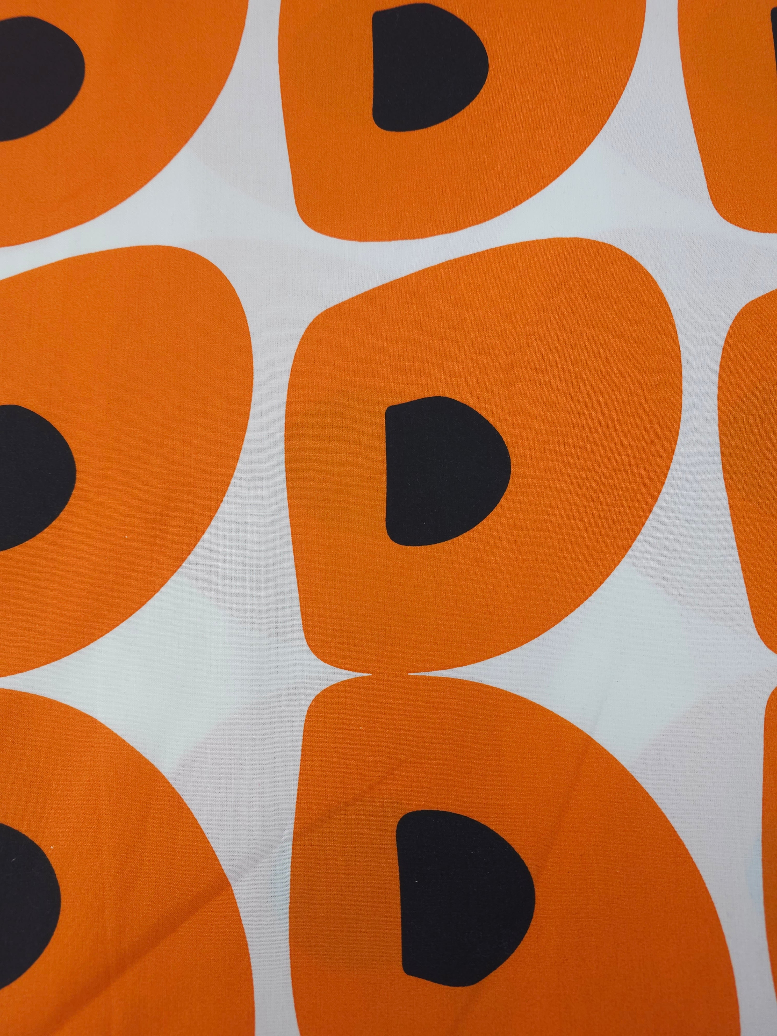Orange Abstract Quirky Poppy 100% Cotton 82” *EXTRA WIDE*